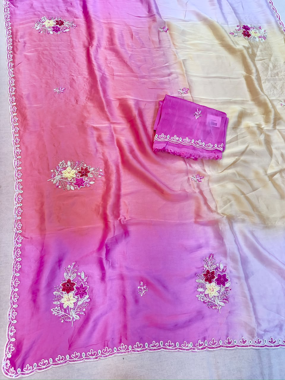 Beautiful Pure H.O Silk Saree With Handwork