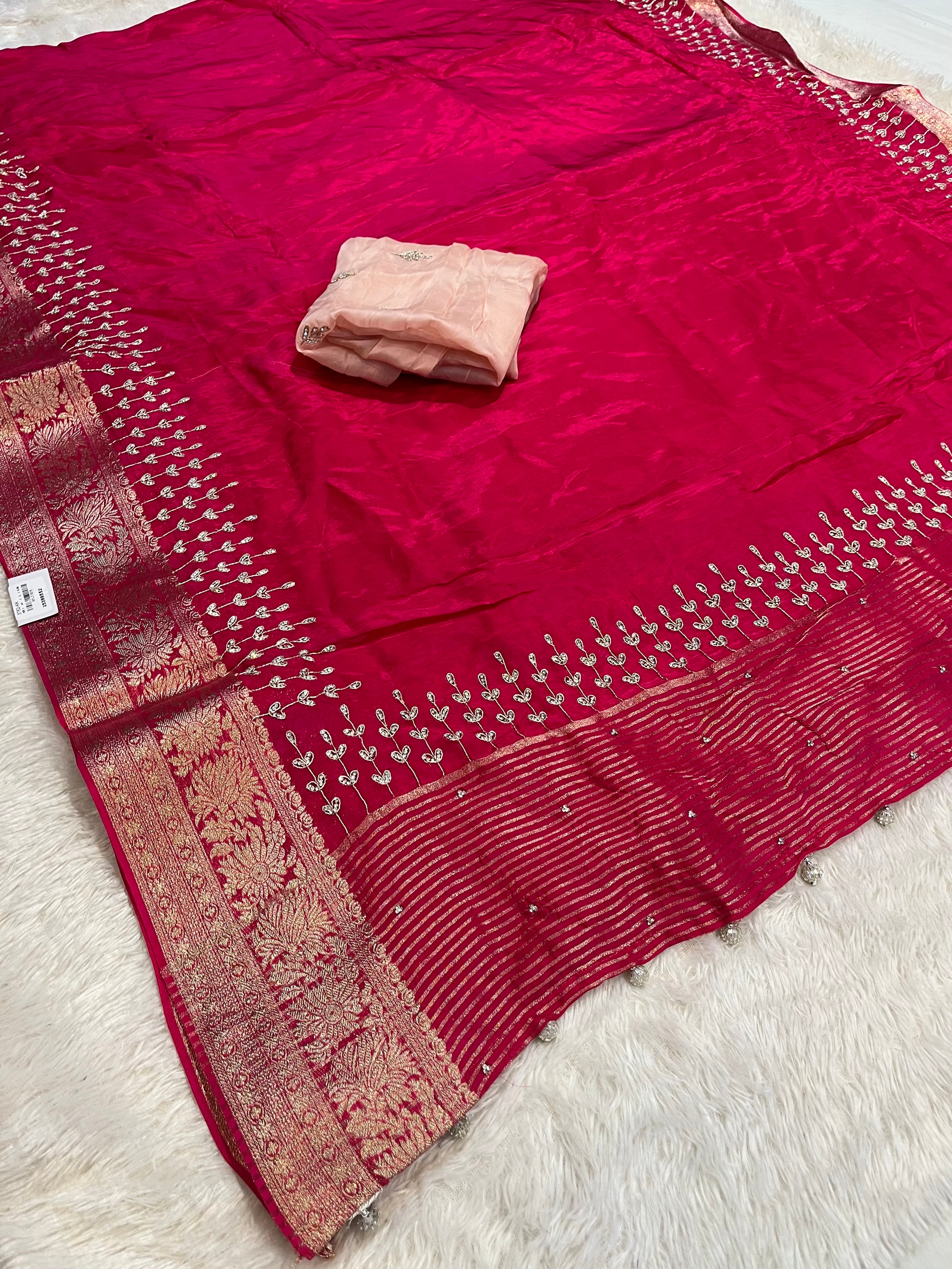 Designer H.O. Silk Saree With Premium Handwork