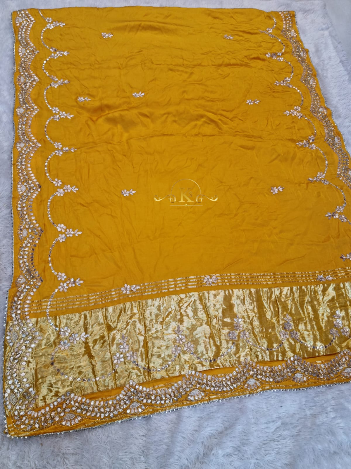 Pure Gaji Silk Saree With Premium Handwork