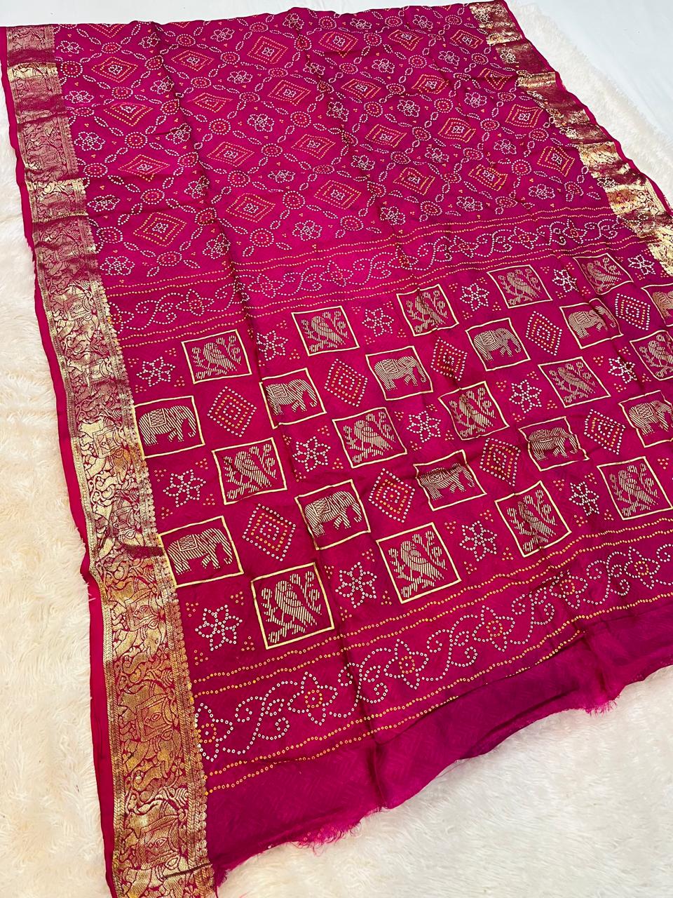 Brasso Febric Saree With Traditional Weaving Border