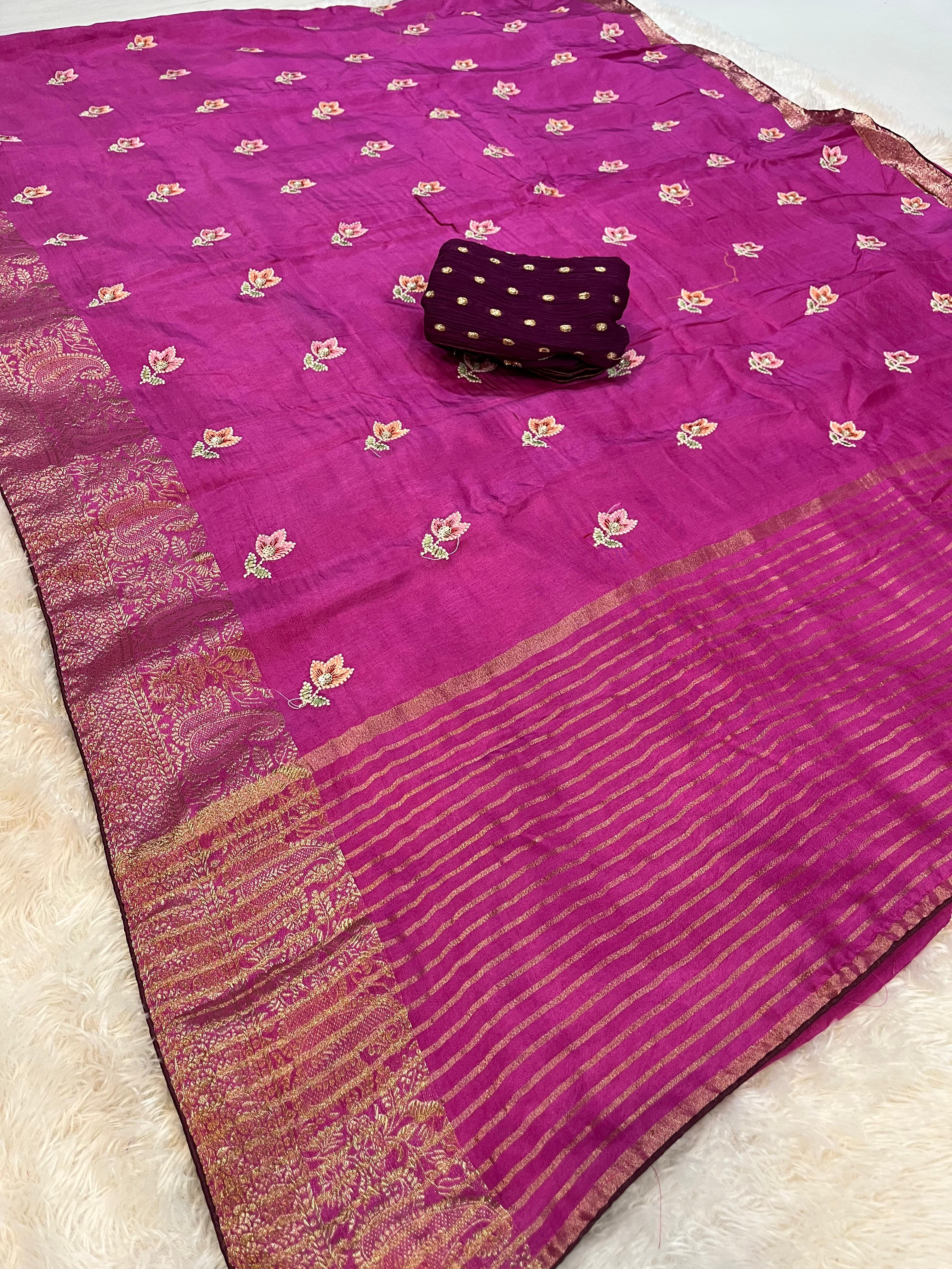 Designer Dolla Silk Saree With Thread Work