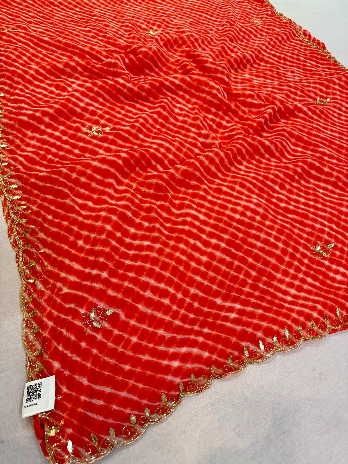 Beautiful Wari Chiffon Saree With Handwork