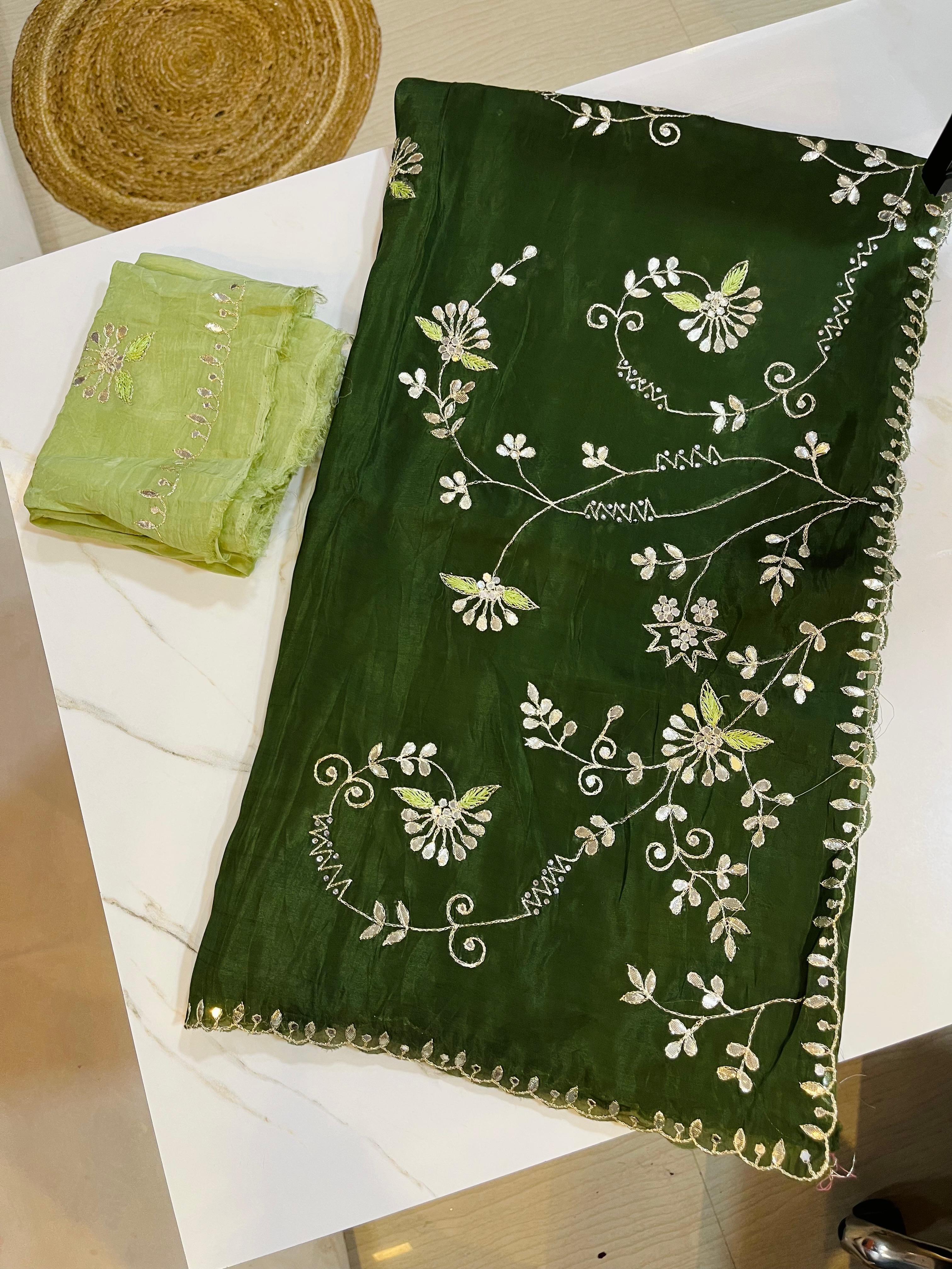 Beautiful H O Silk Saree With Gottapati Work