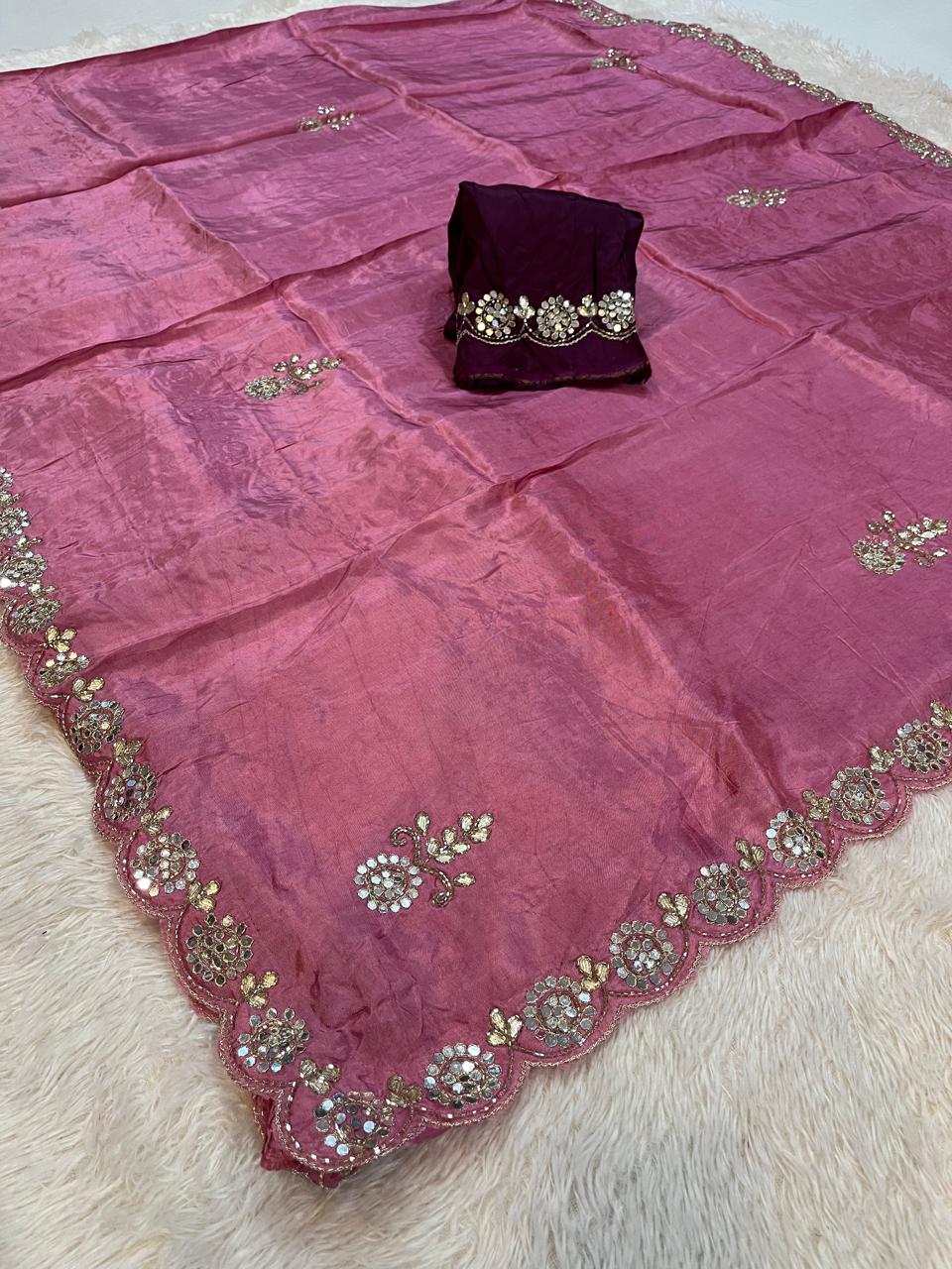 Uppada Silk Saree With Handwork