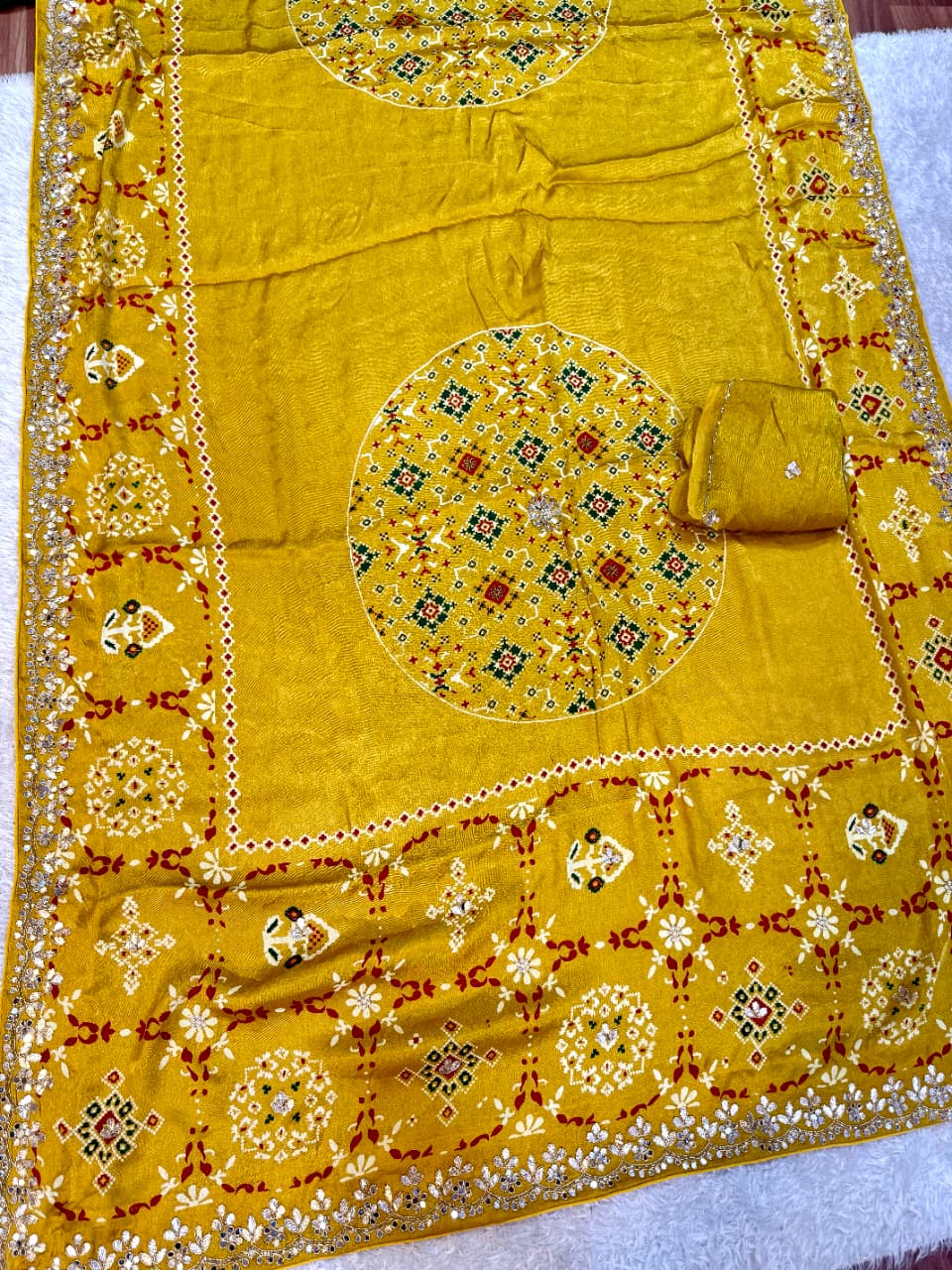 Trending Modal Silk Saree With Patola & Handwork