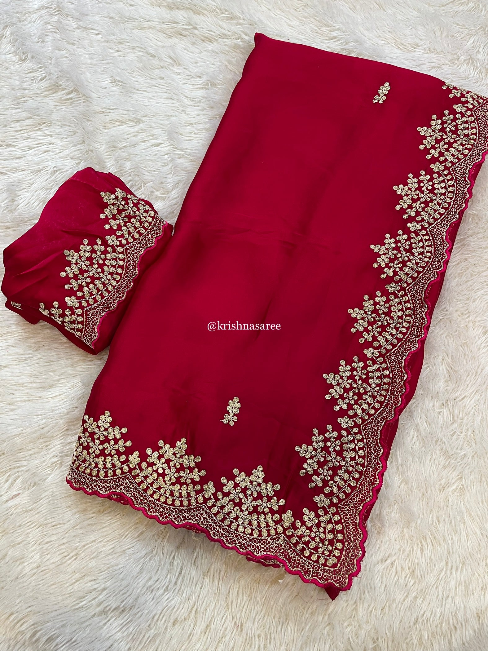 Beautiful Satin Silk Saree With Pittan Work