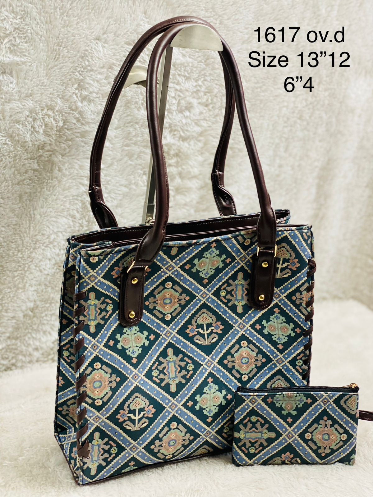 TOTE 2 Pice HandBlock Print Fabric Handbag