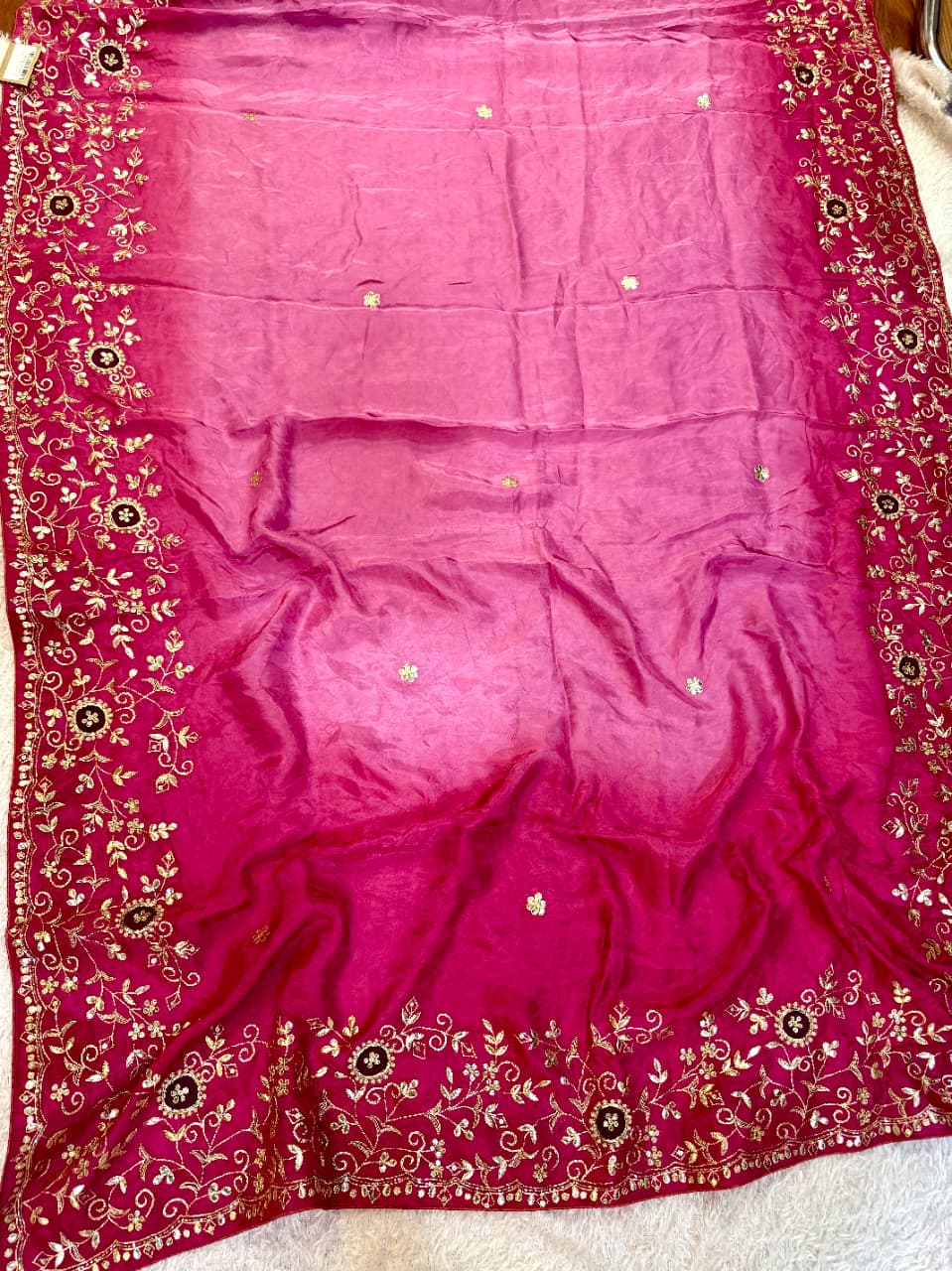 Beautiful H.O Silk Saree With Handwork