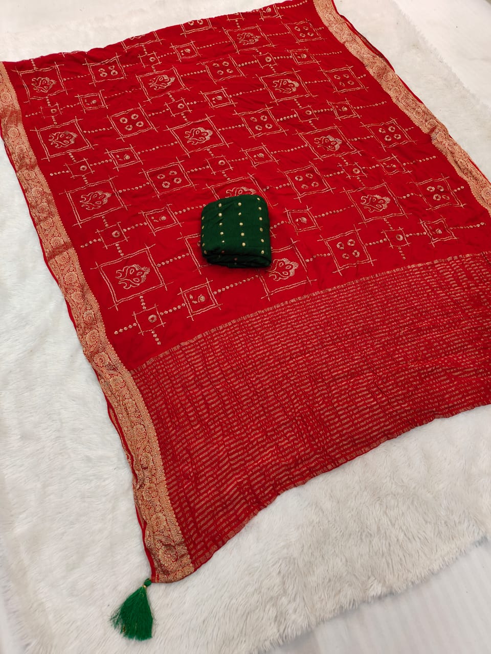 Pure Chinon Saree With Sequence Work