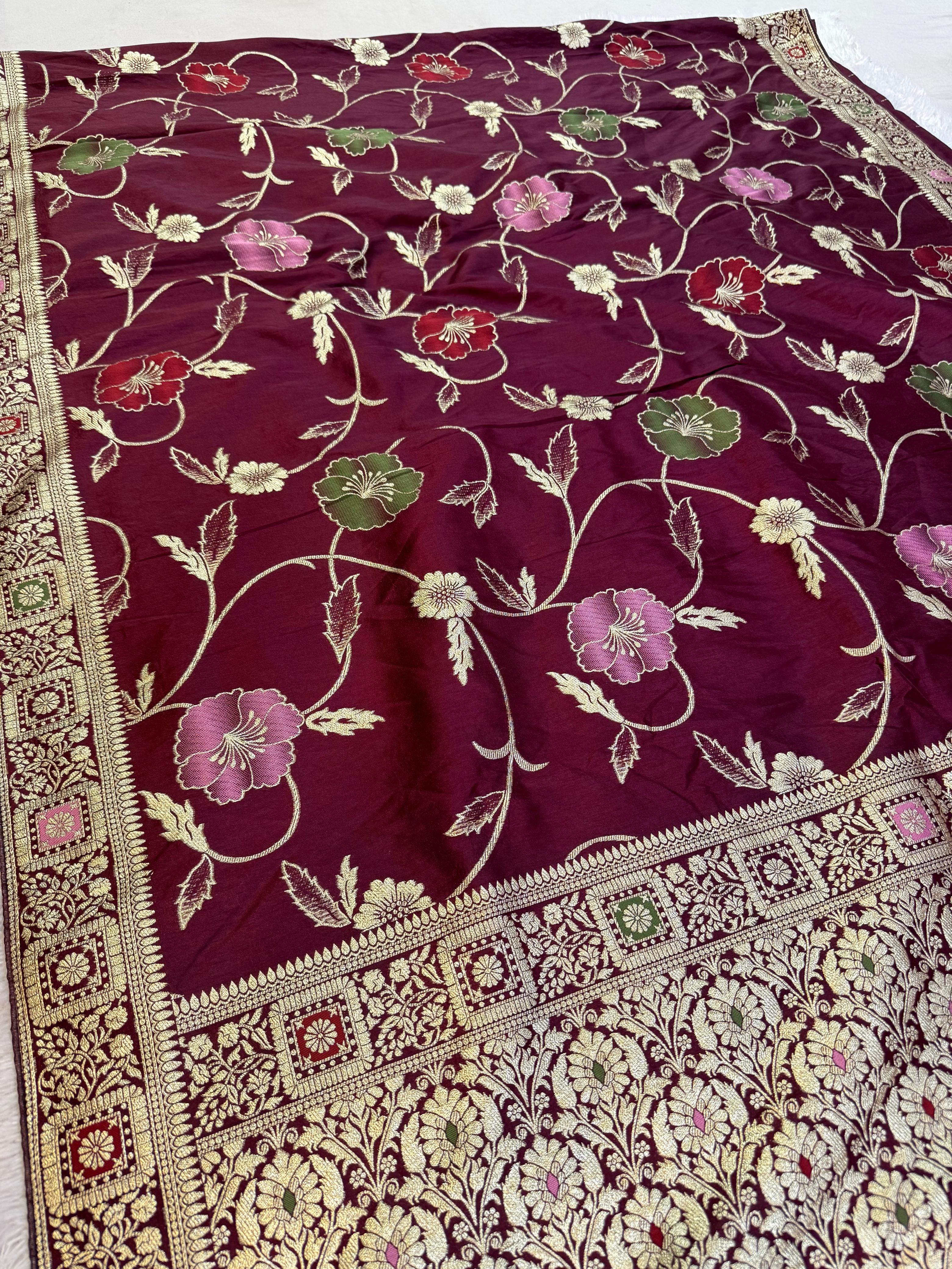 Designer Nylon Dolla Silk Saree With Upada Jarri