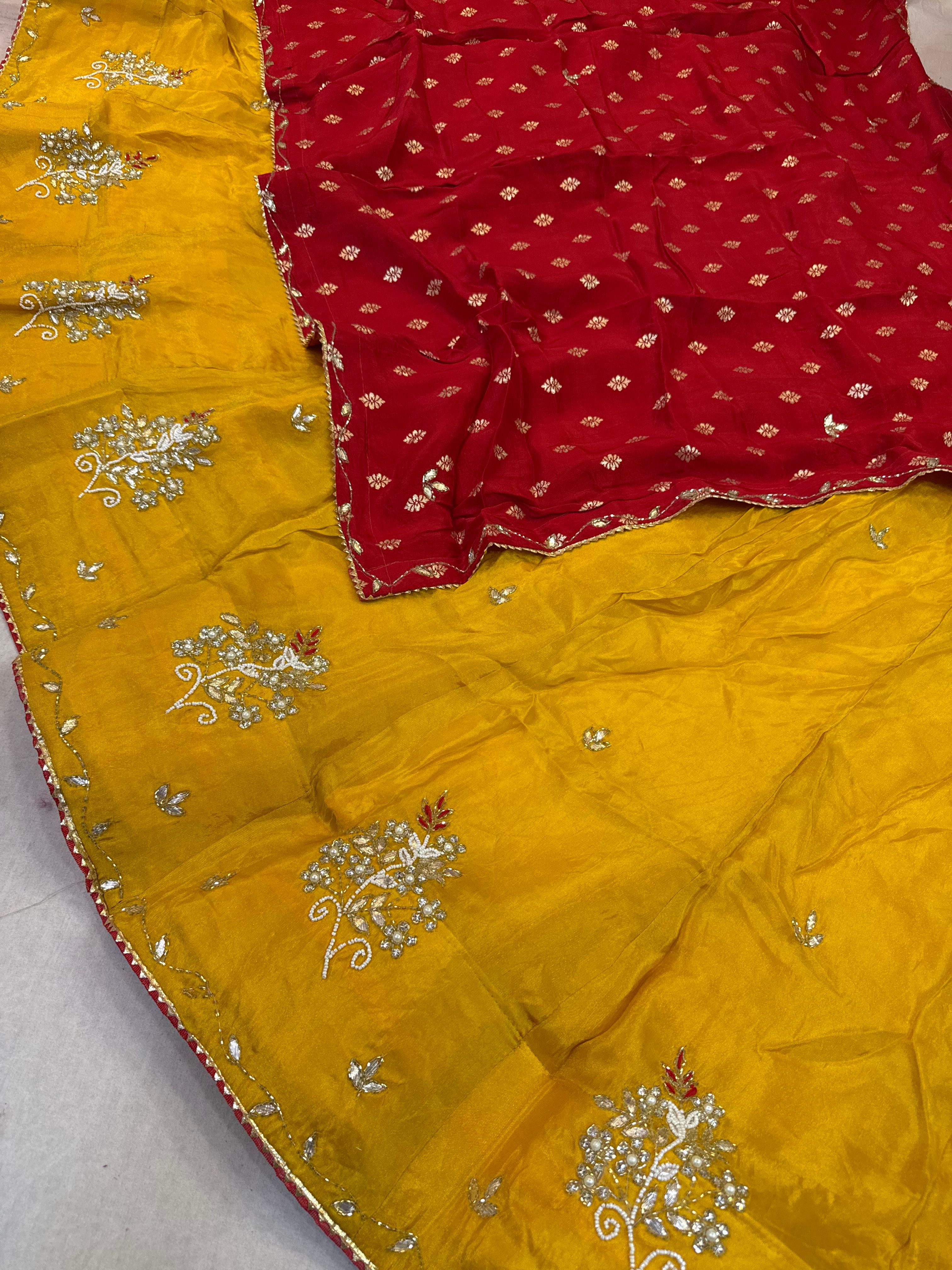 Designer Cosmos Febric Lehenga With Handwork X Dolla Silk Dupatta