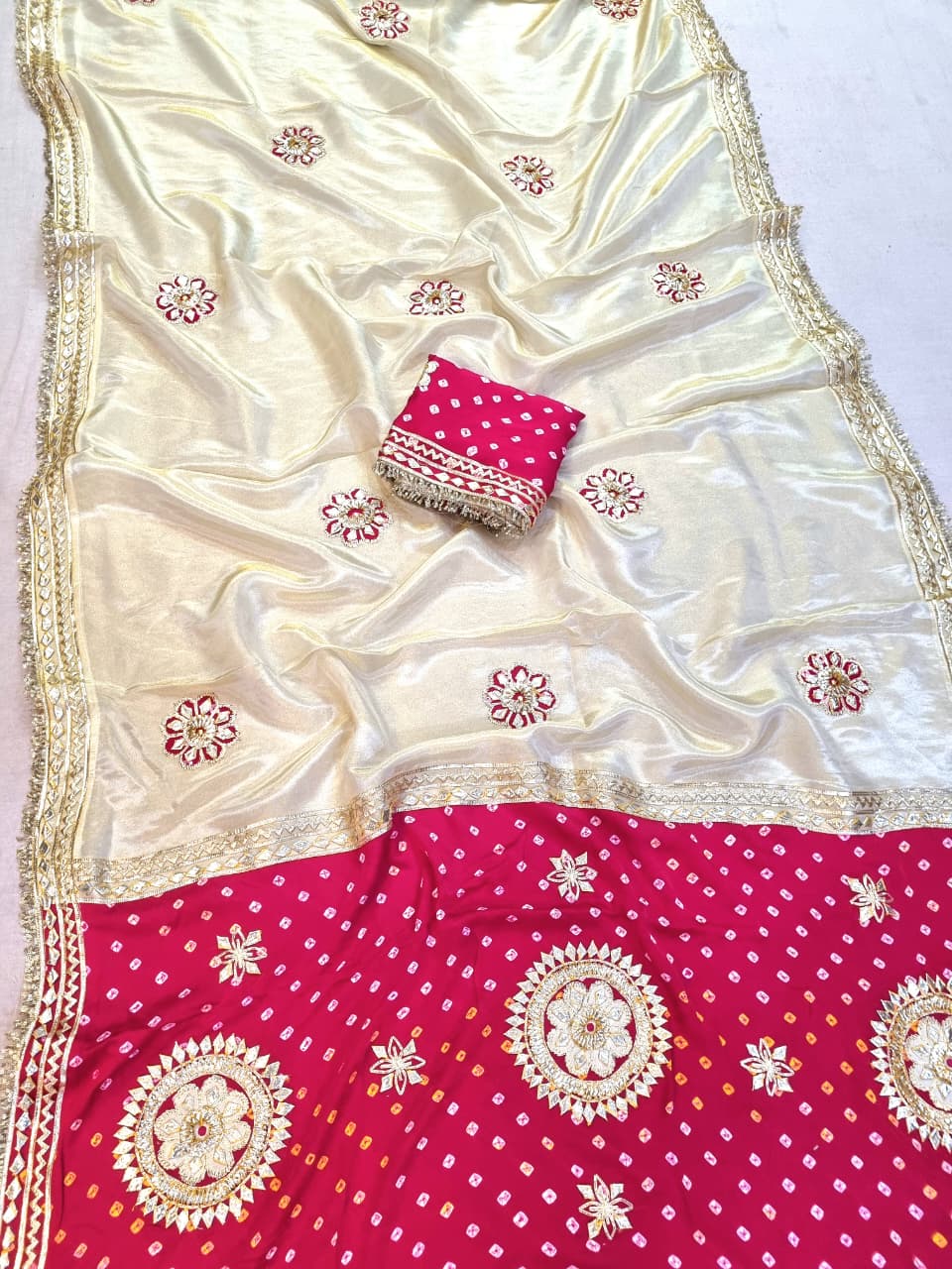 Premium Tissue Saree with Gotta Patti Work