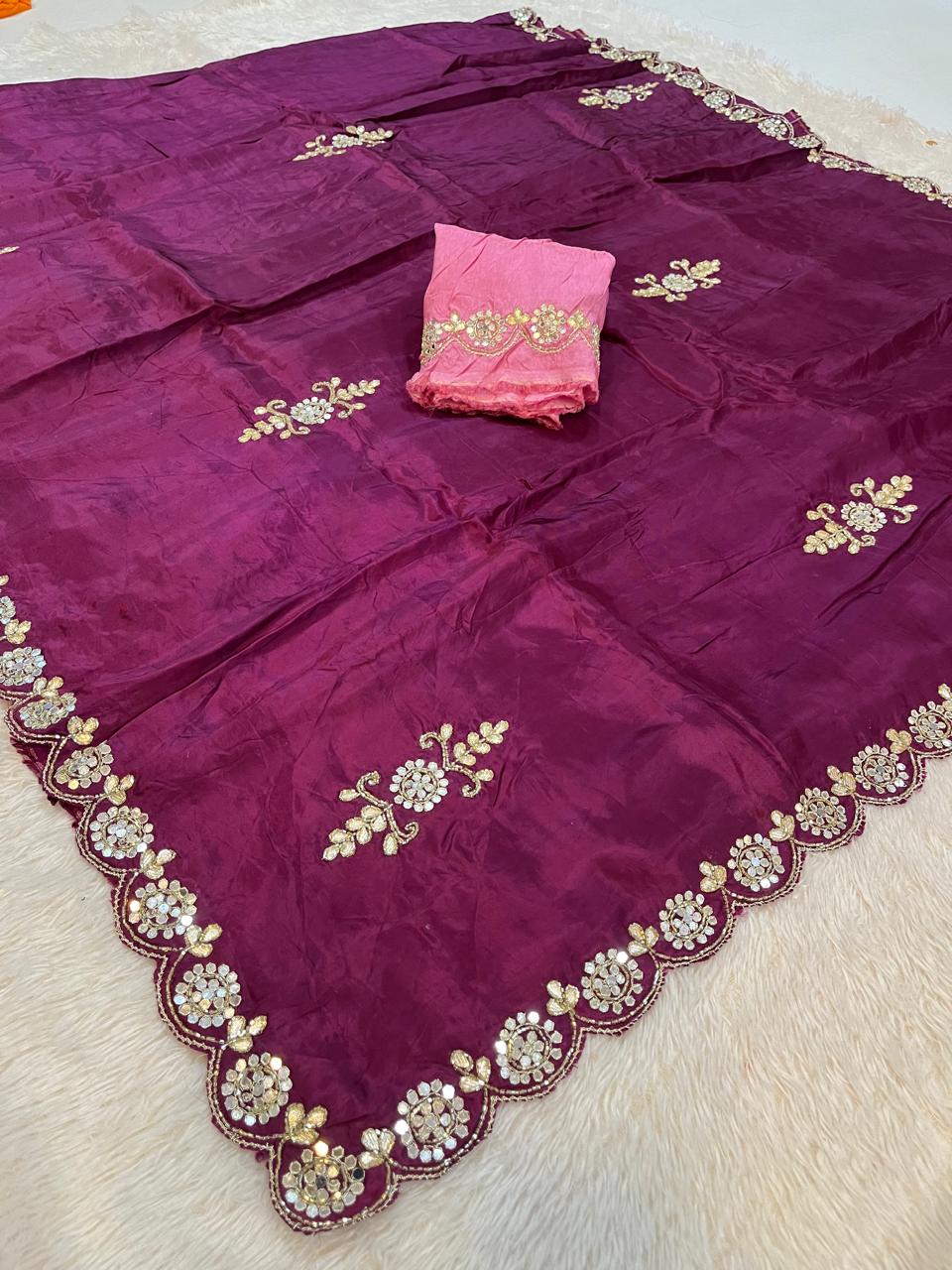 Uppada Silk Saree With Handwork