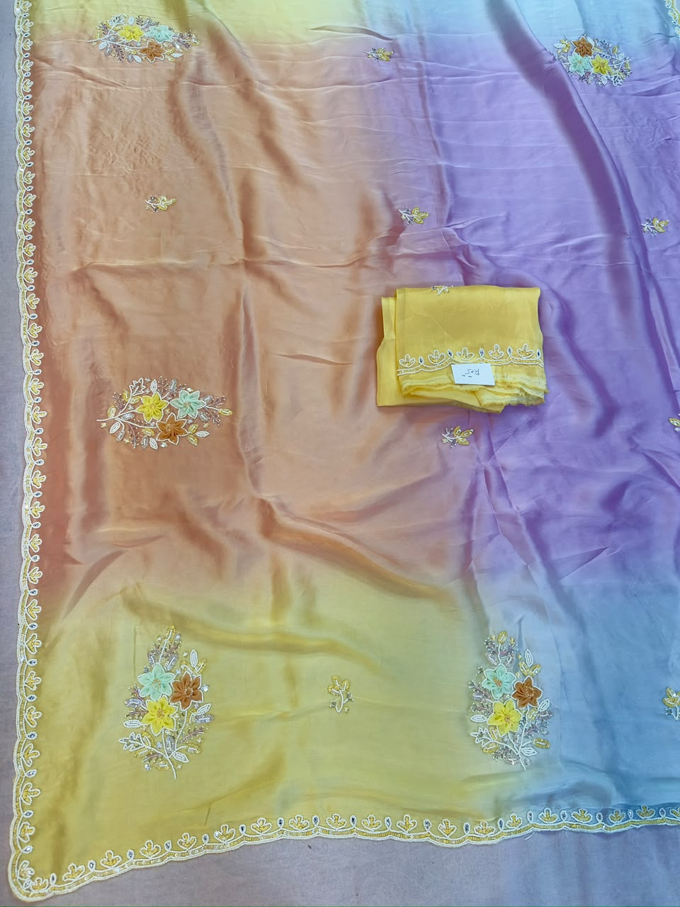 Beautiful Pure H.O Silk Saree With Handwork