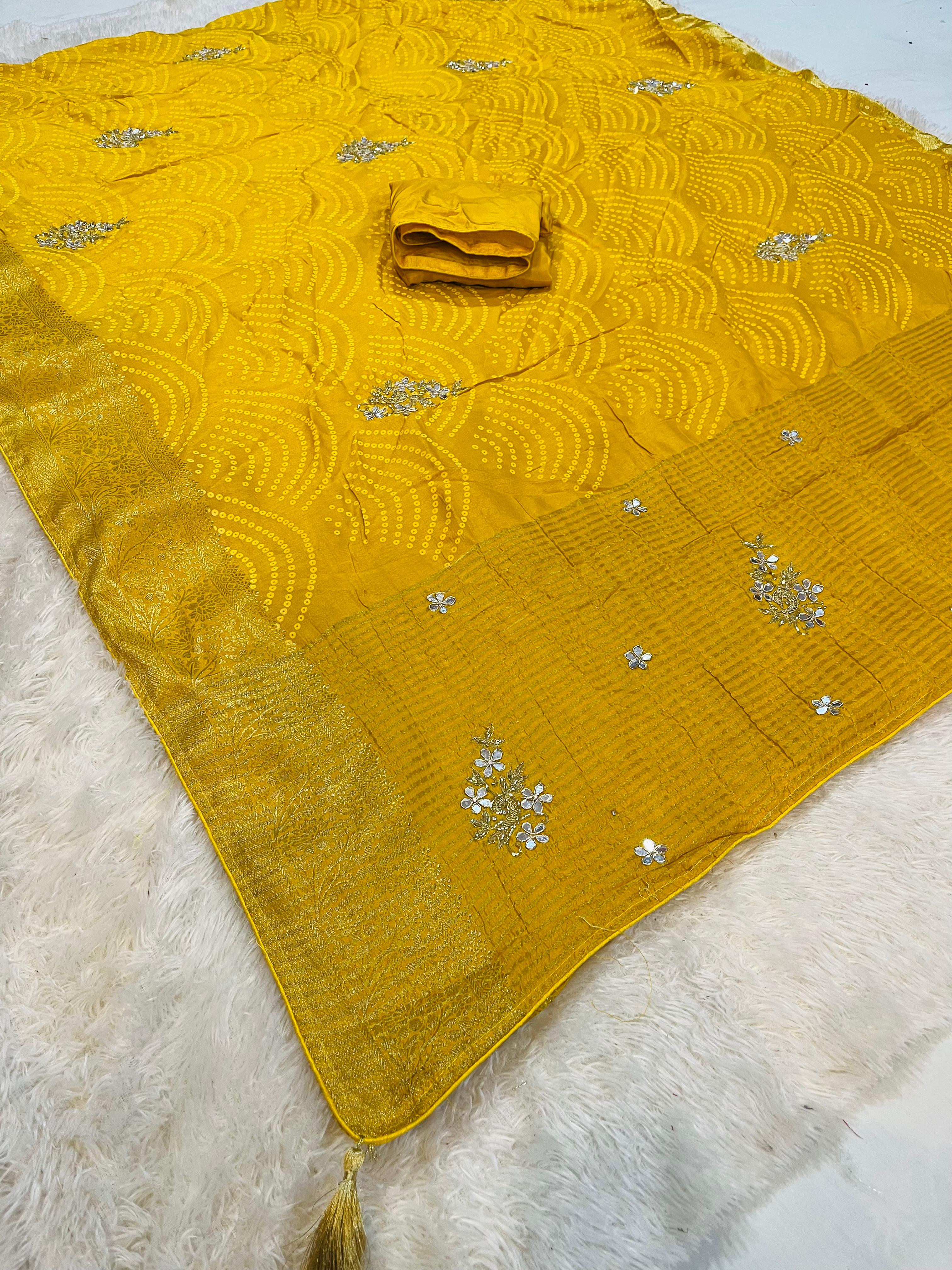 Beautiful Dolla Silk Saree With Handwork