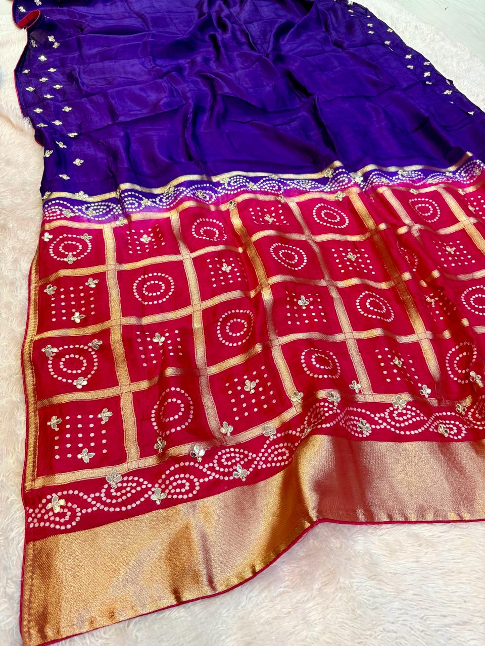 Latest Upada Silk Saree With Handwork