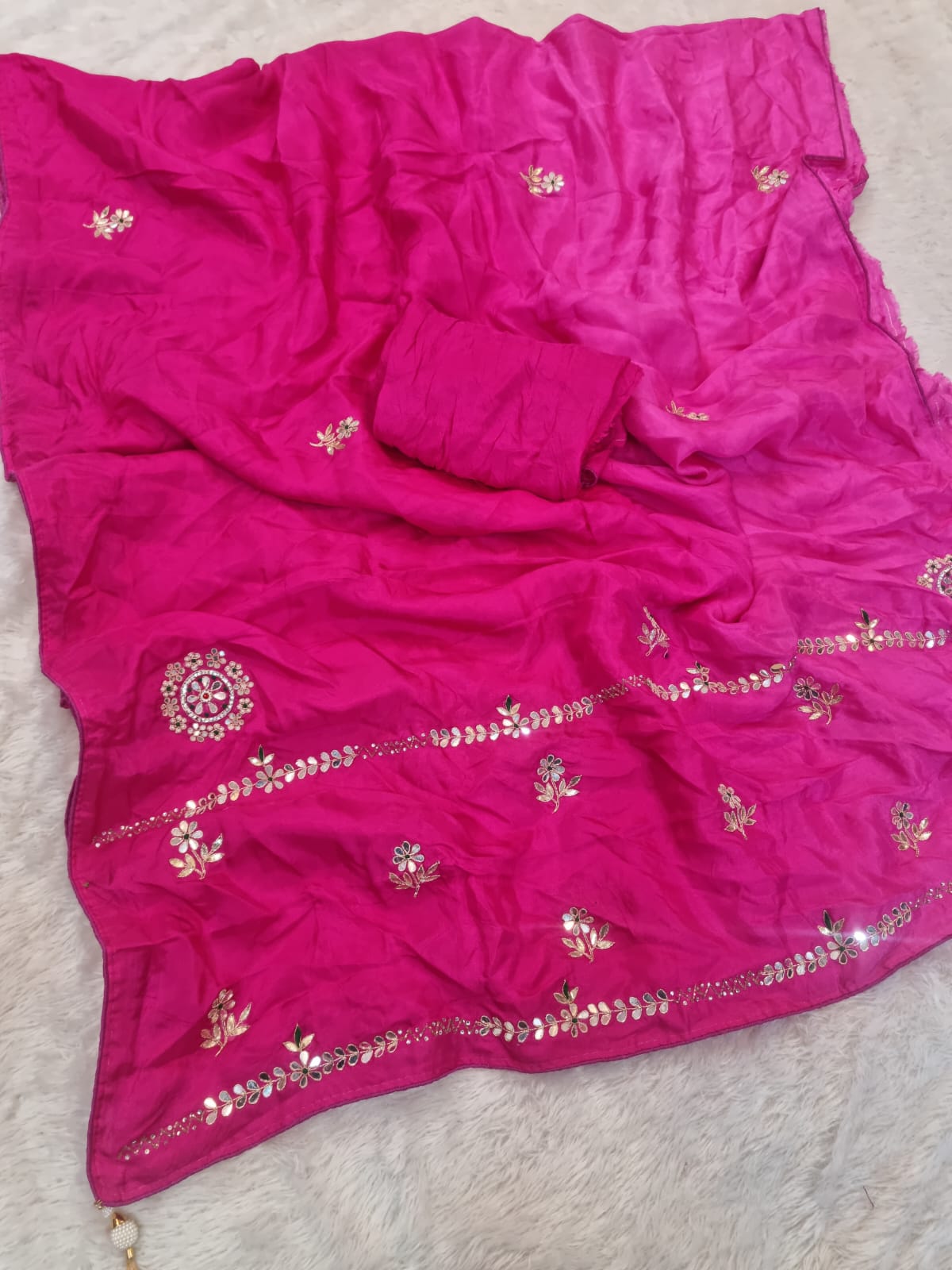 Pure Upada Silk Saree With Handwork