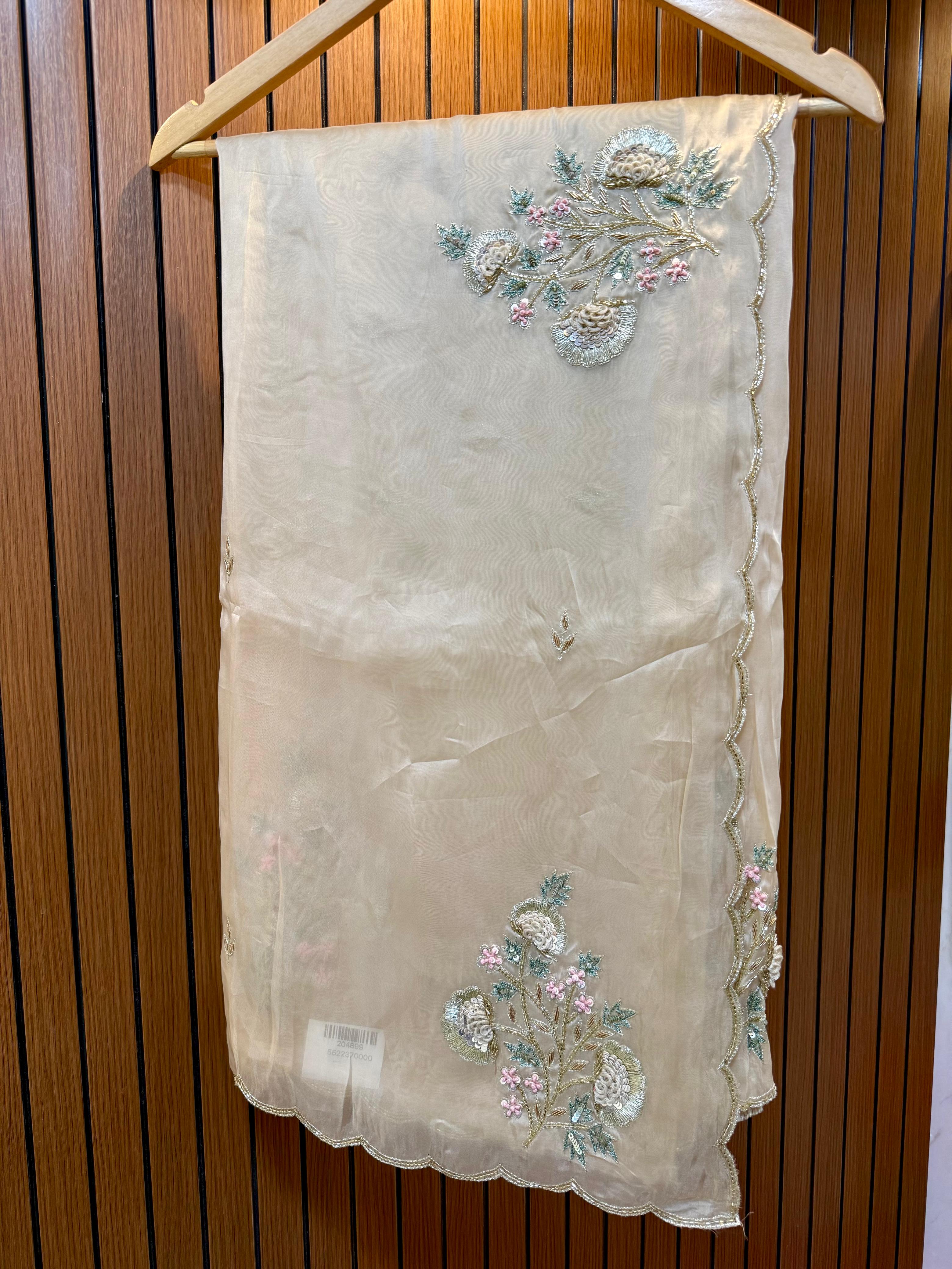 Beautiful H.O Silk Saree With Handwork