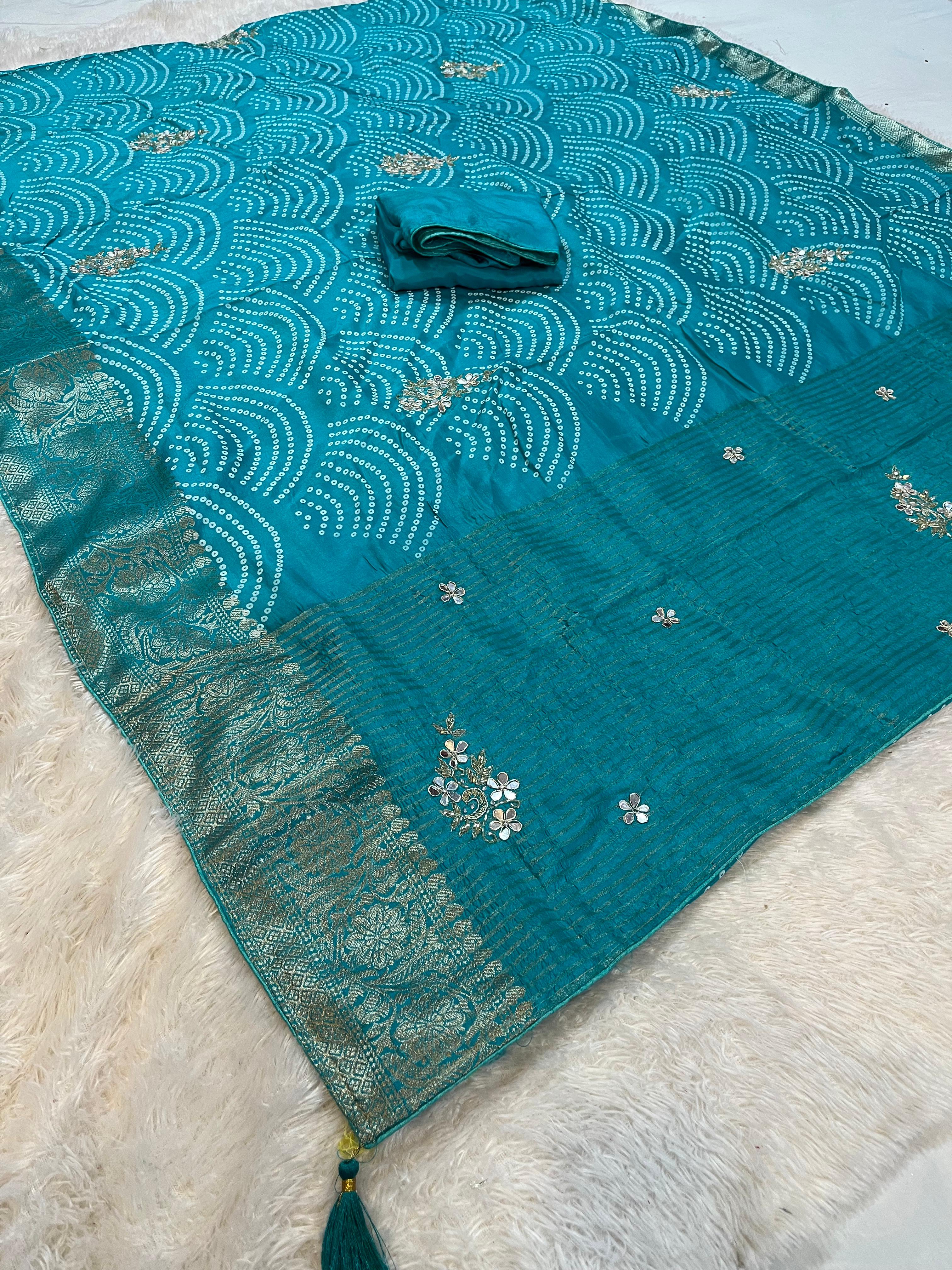 Beautiful Dolla Silk Saree With Handwork