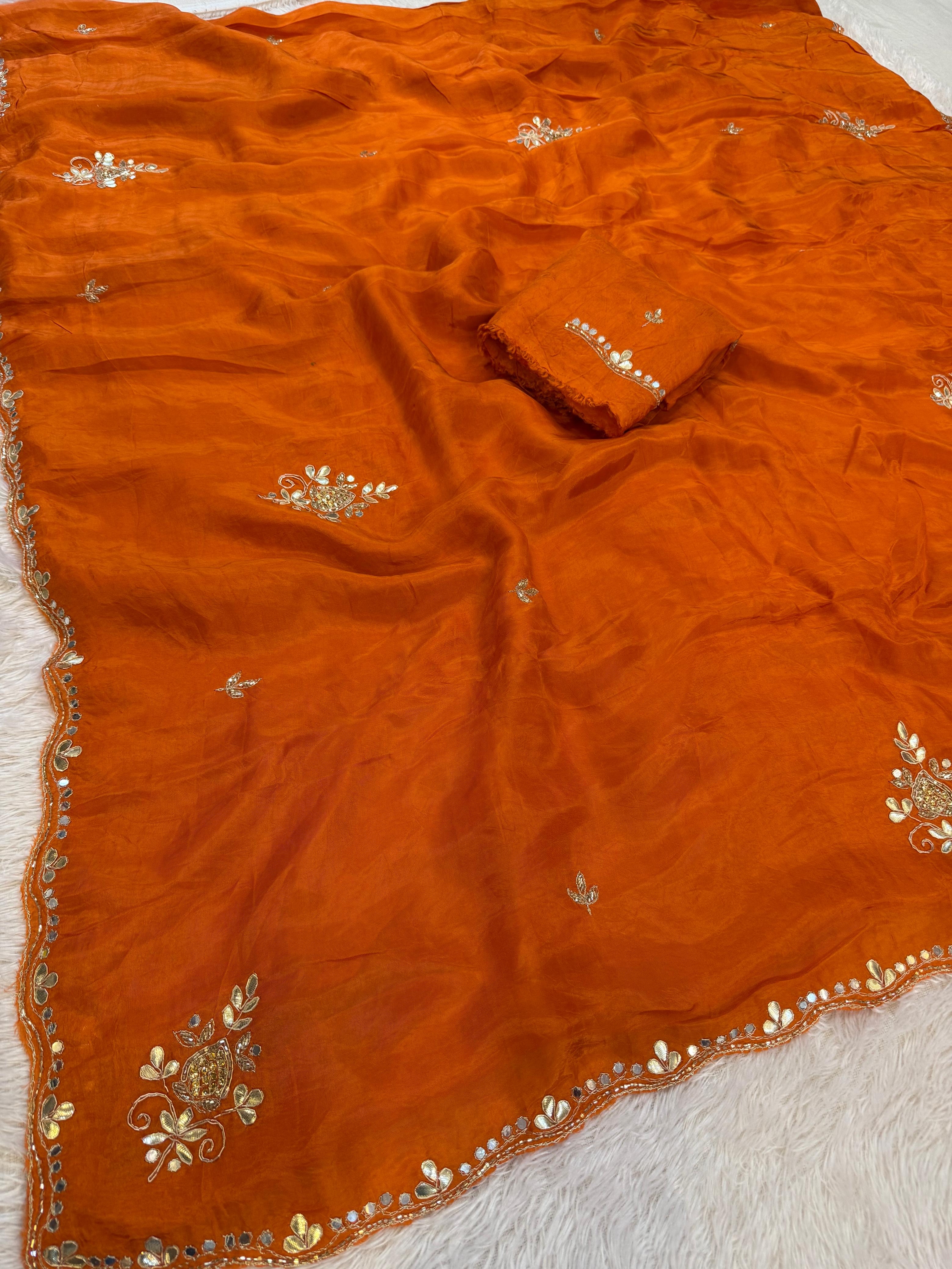 Designer Pure H O Silk Saree With Handwork