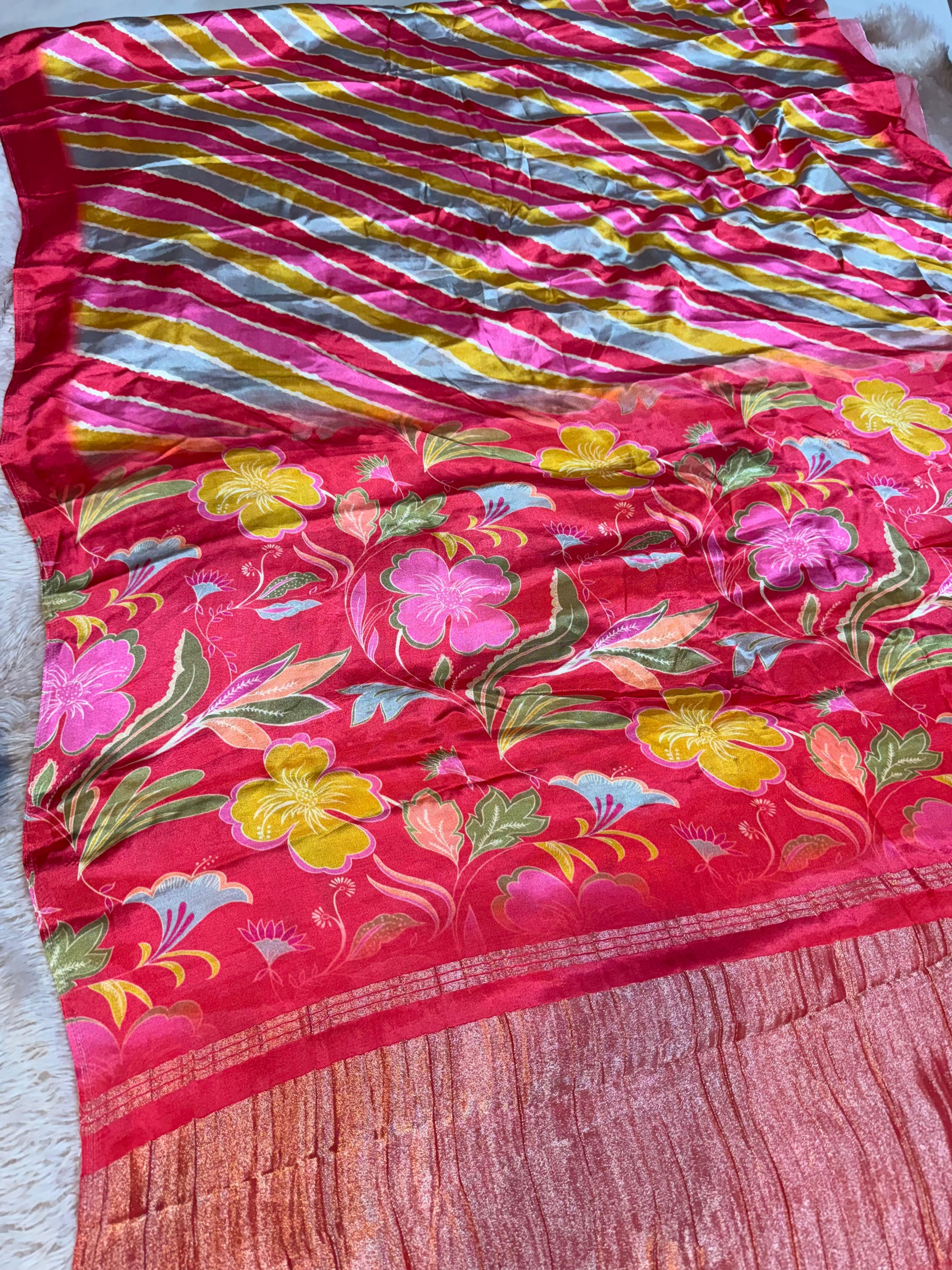 Summer Special  Modal Silk Lahriya Saree