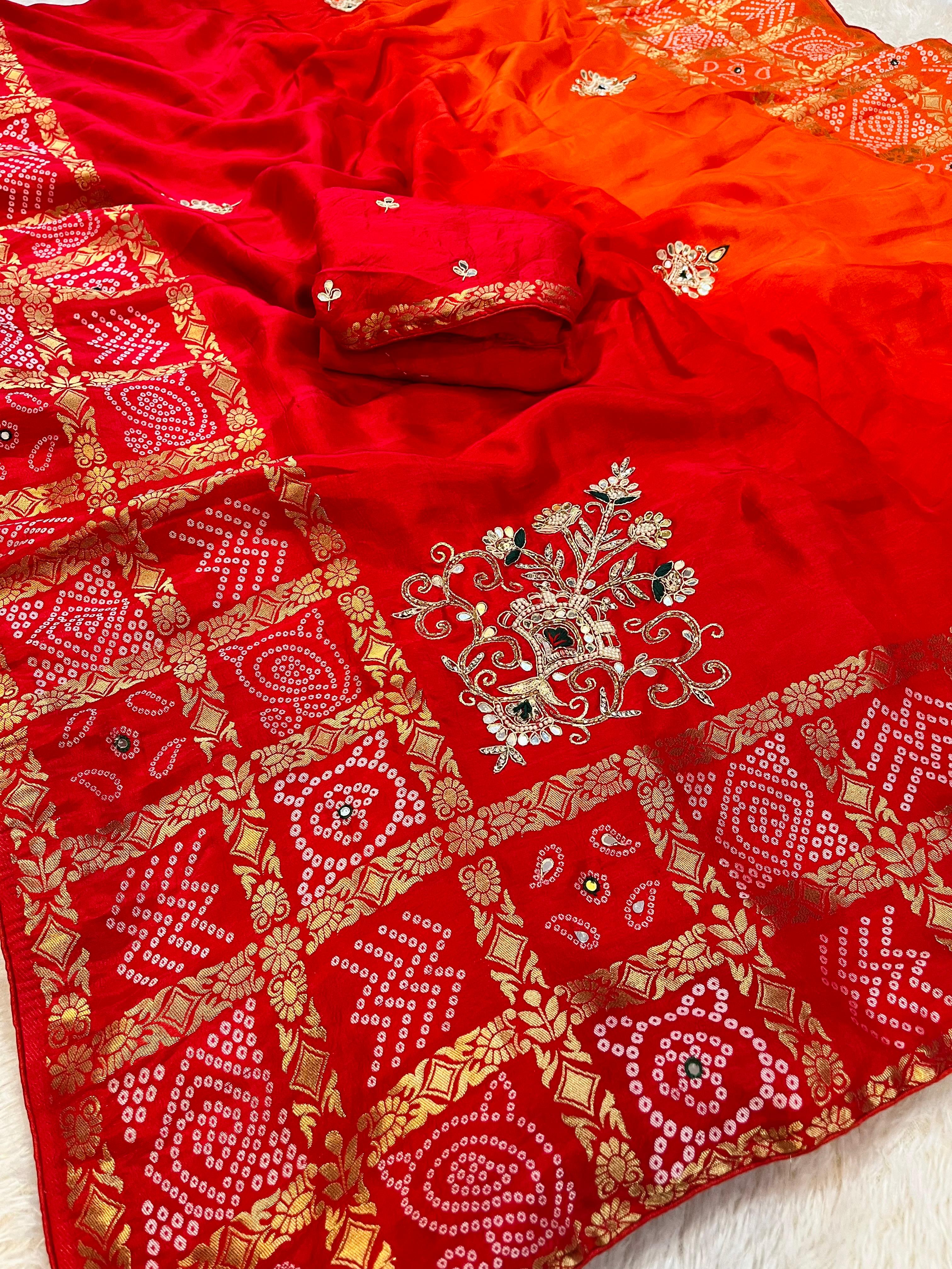 Traditional Dolla Silk Saree With Handwork