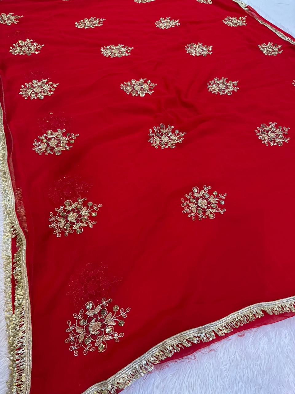 Beautiful Wari Chiffon Saree With Handwork