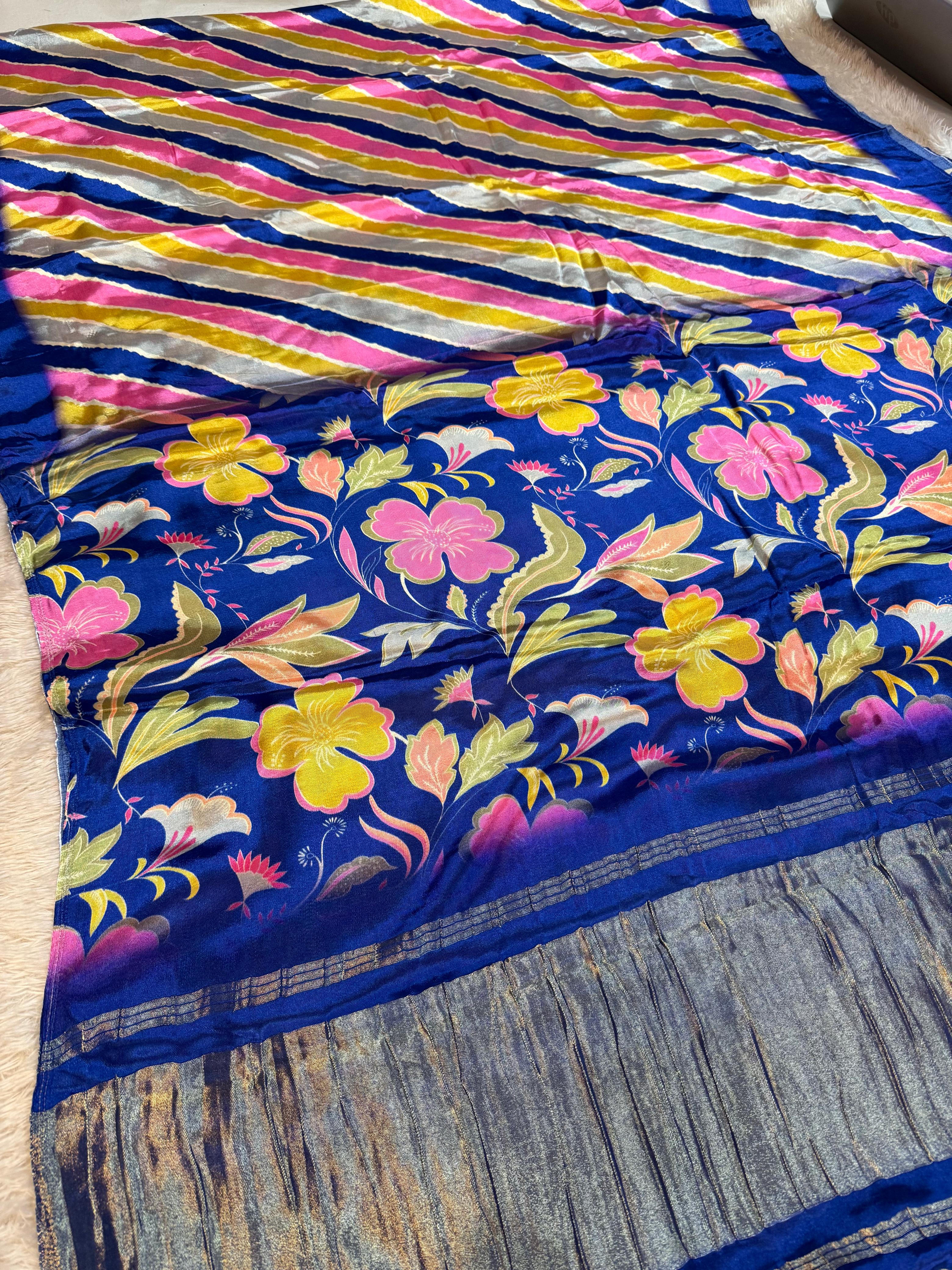 Summer Special  Modal Silk Lahriya Saree