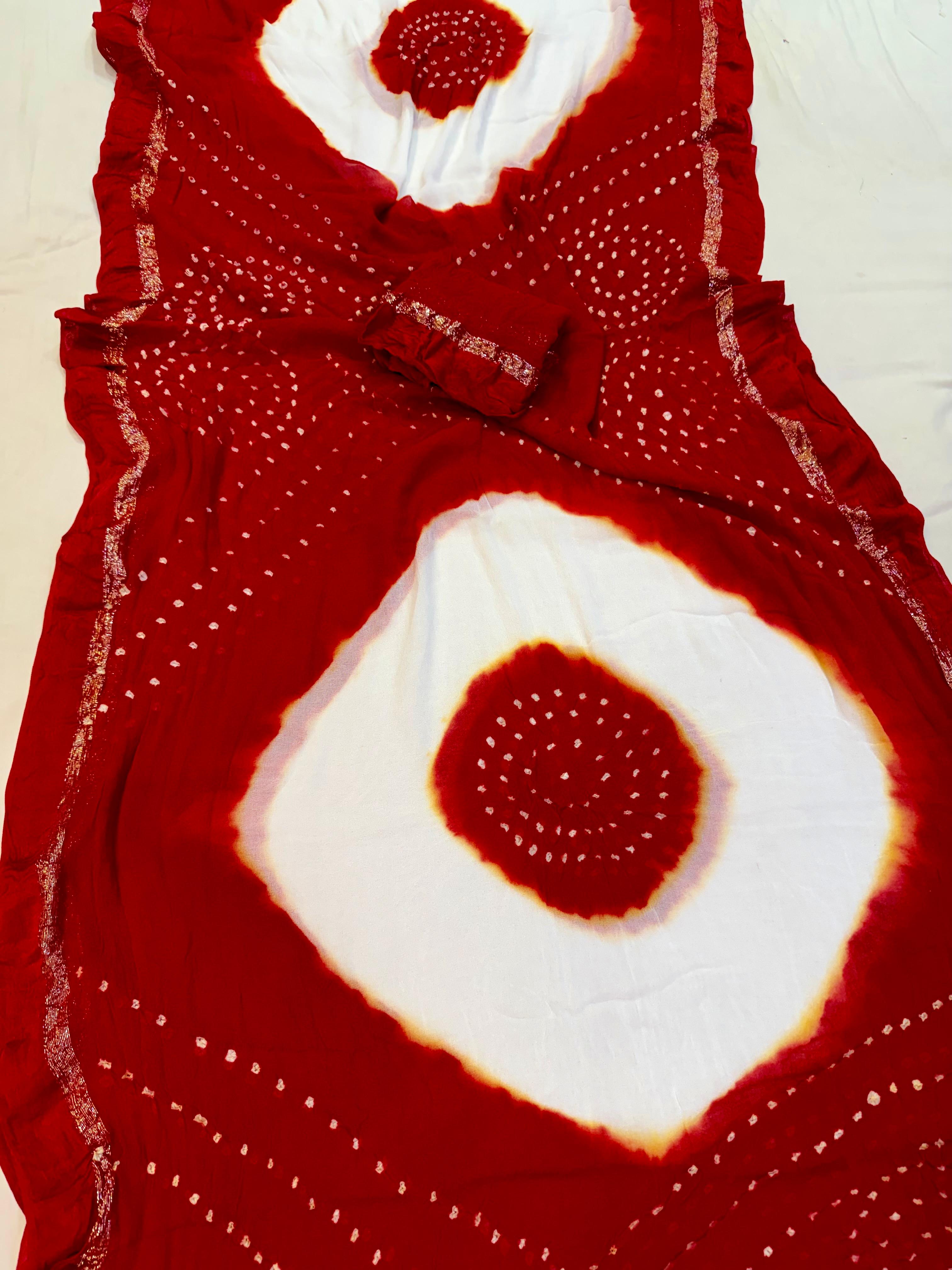 Faag Special  Pure Viscose Georgette Saree With Bandhej