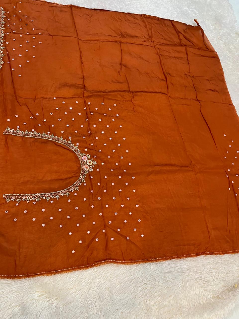 Designer H O Silk Saree With Premium Handwork