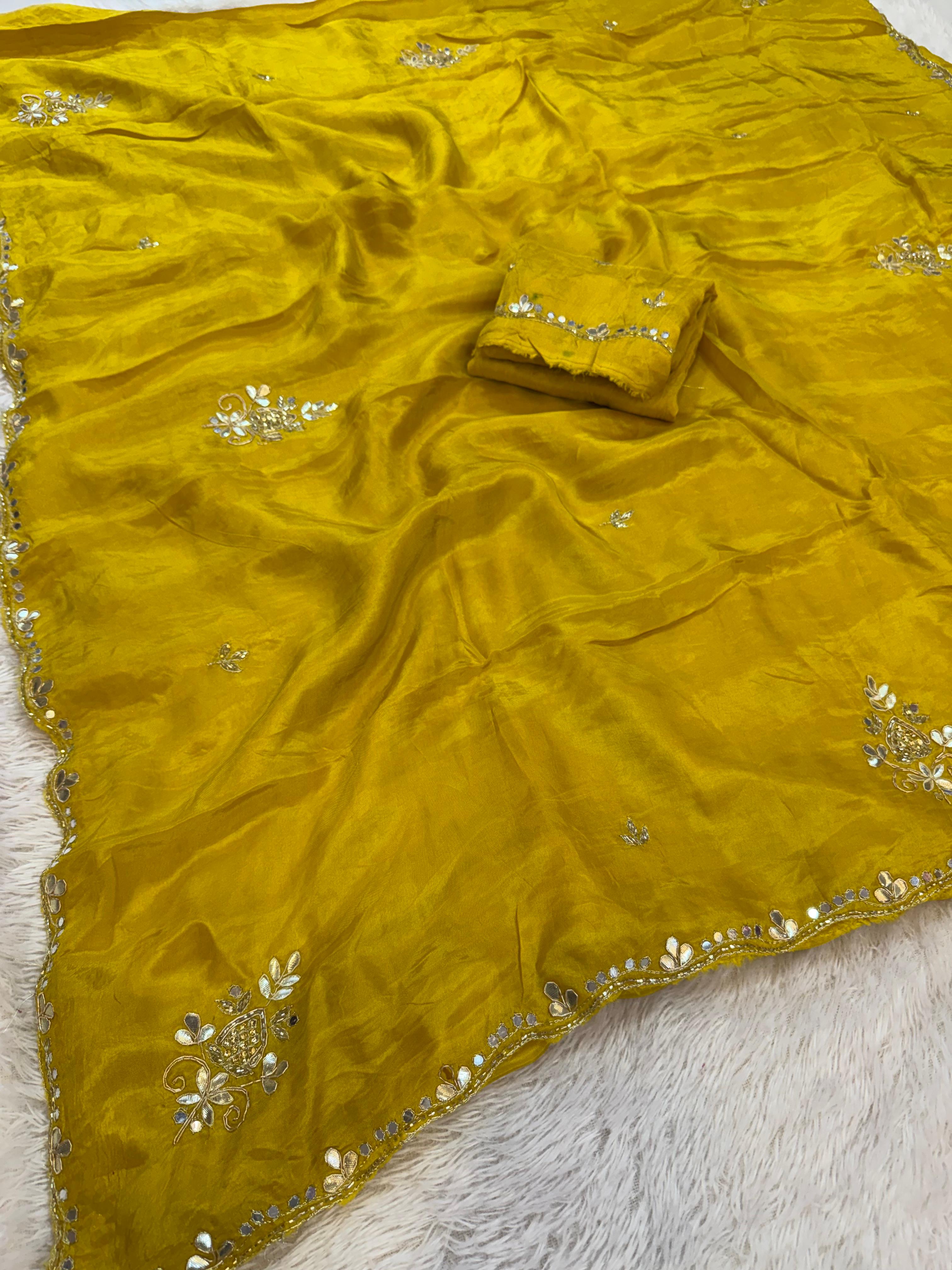 Designer Pure H O Silk Saree With Handwork