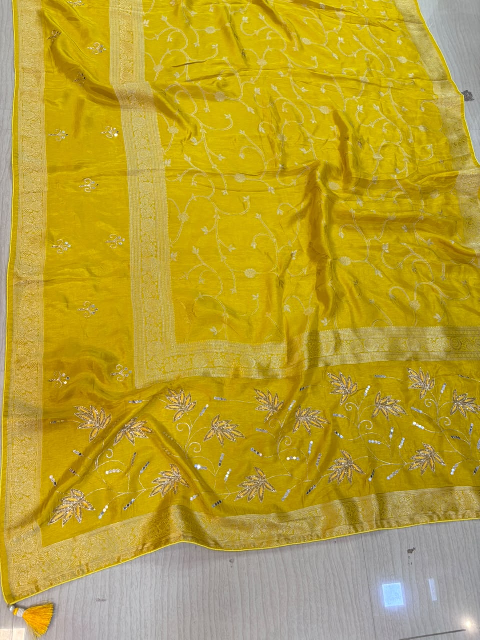 Latest Nylon Dolla Silk Saree With Handwork