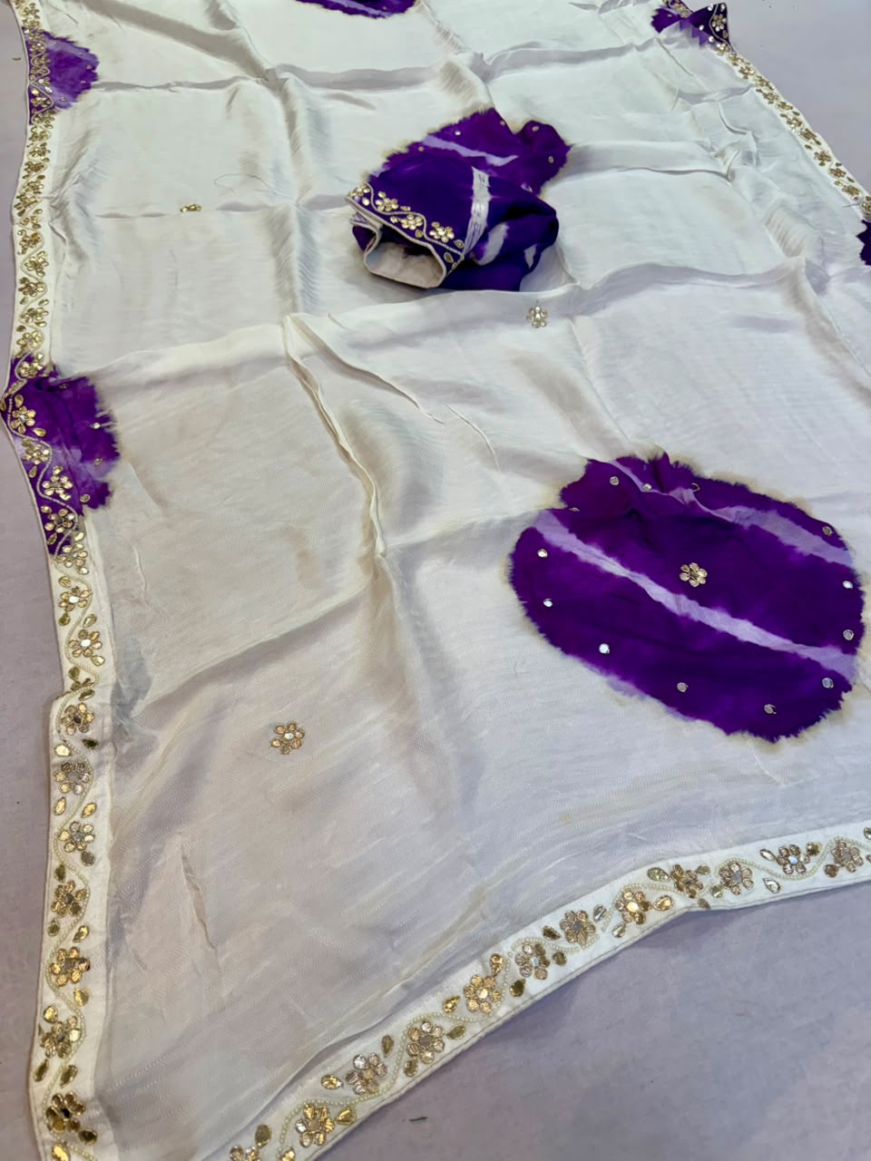 Latest  Fancy H O Silk Saree With Handwork
