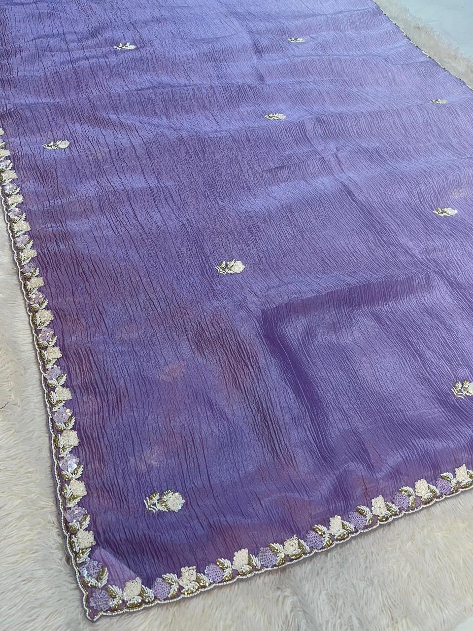 Luxury Tissue Saree With Premium Handwork