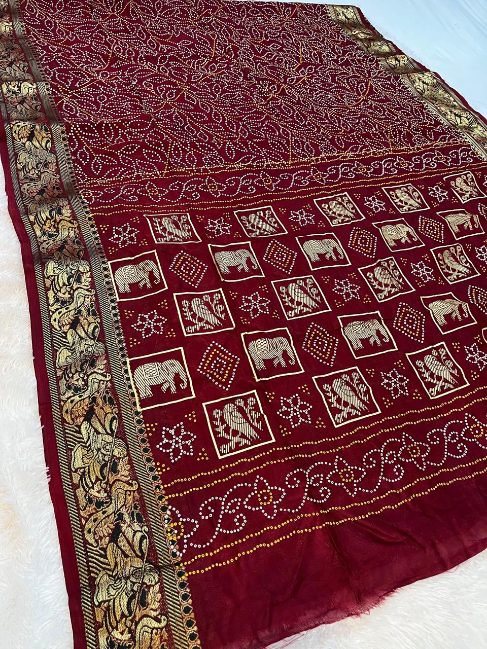 Brasso Febric Saree With Traditional Weaving Border