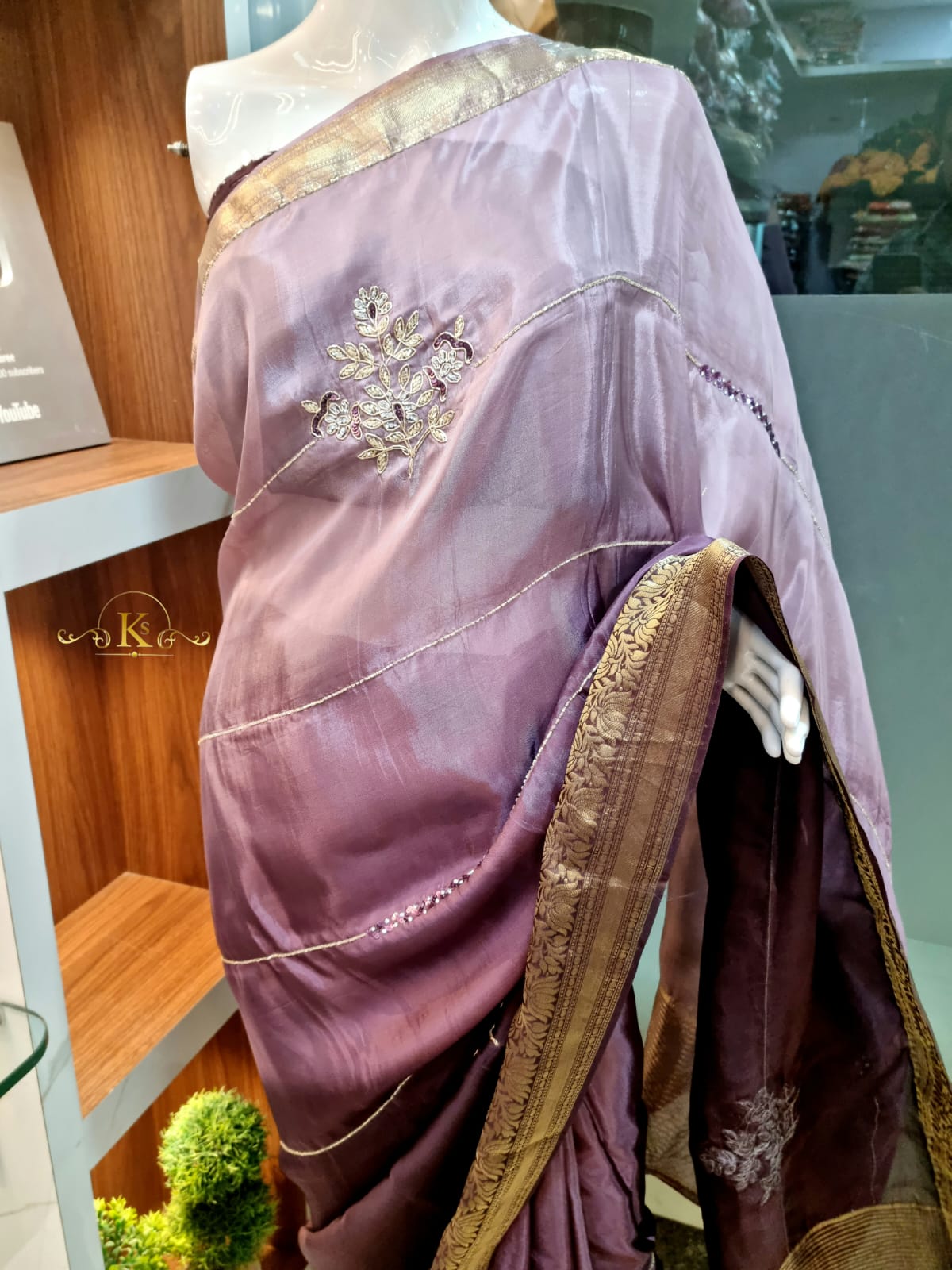 New Designer Pure Organza Silk Saree With Handwork