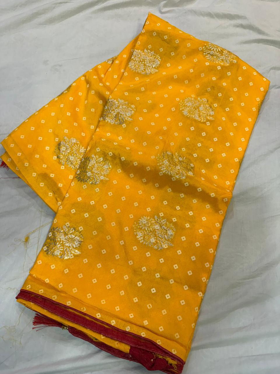 Designer Naylon Dolla Silk Saree With Weaving Work