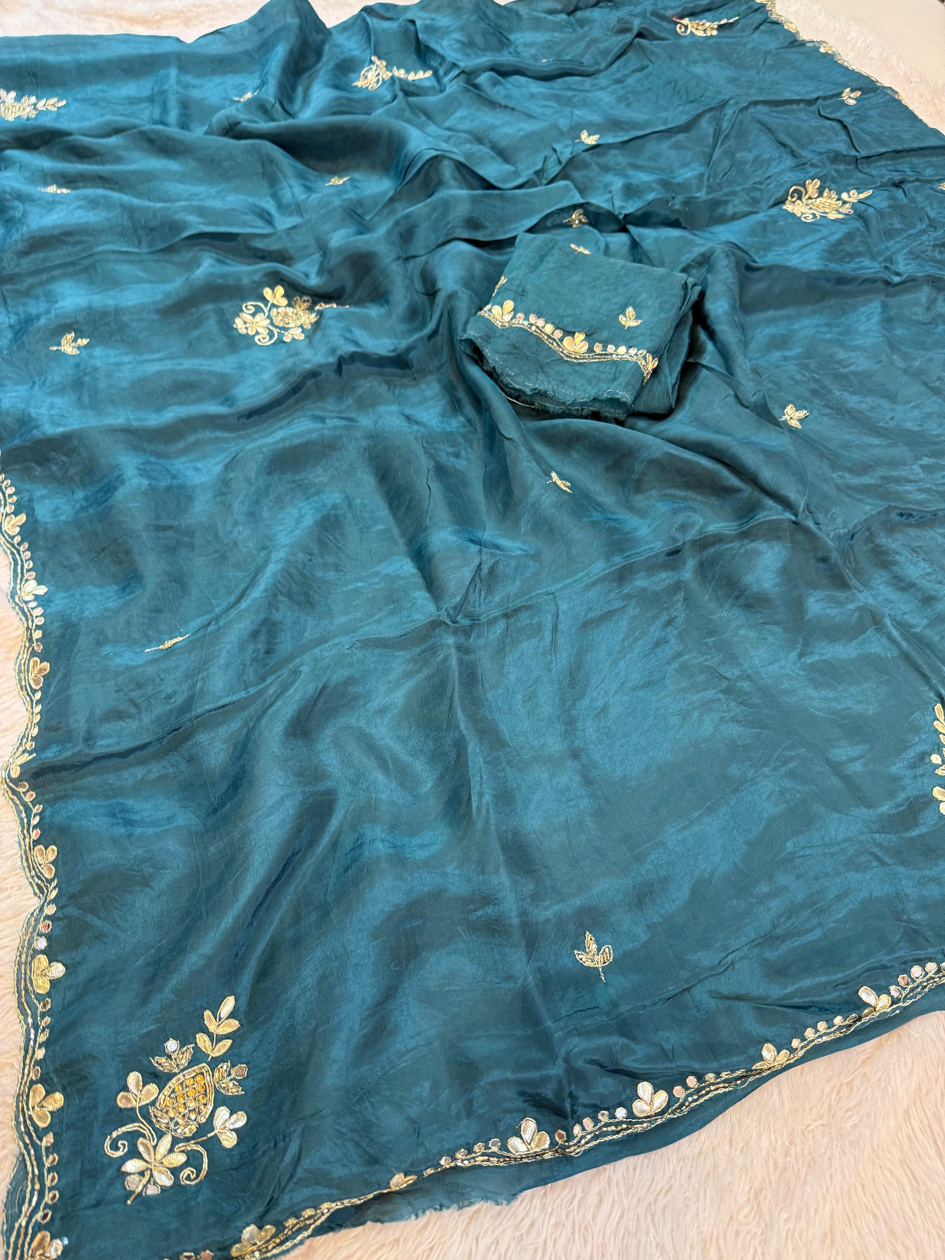Designer Pure H O Silk Saree With Handwork