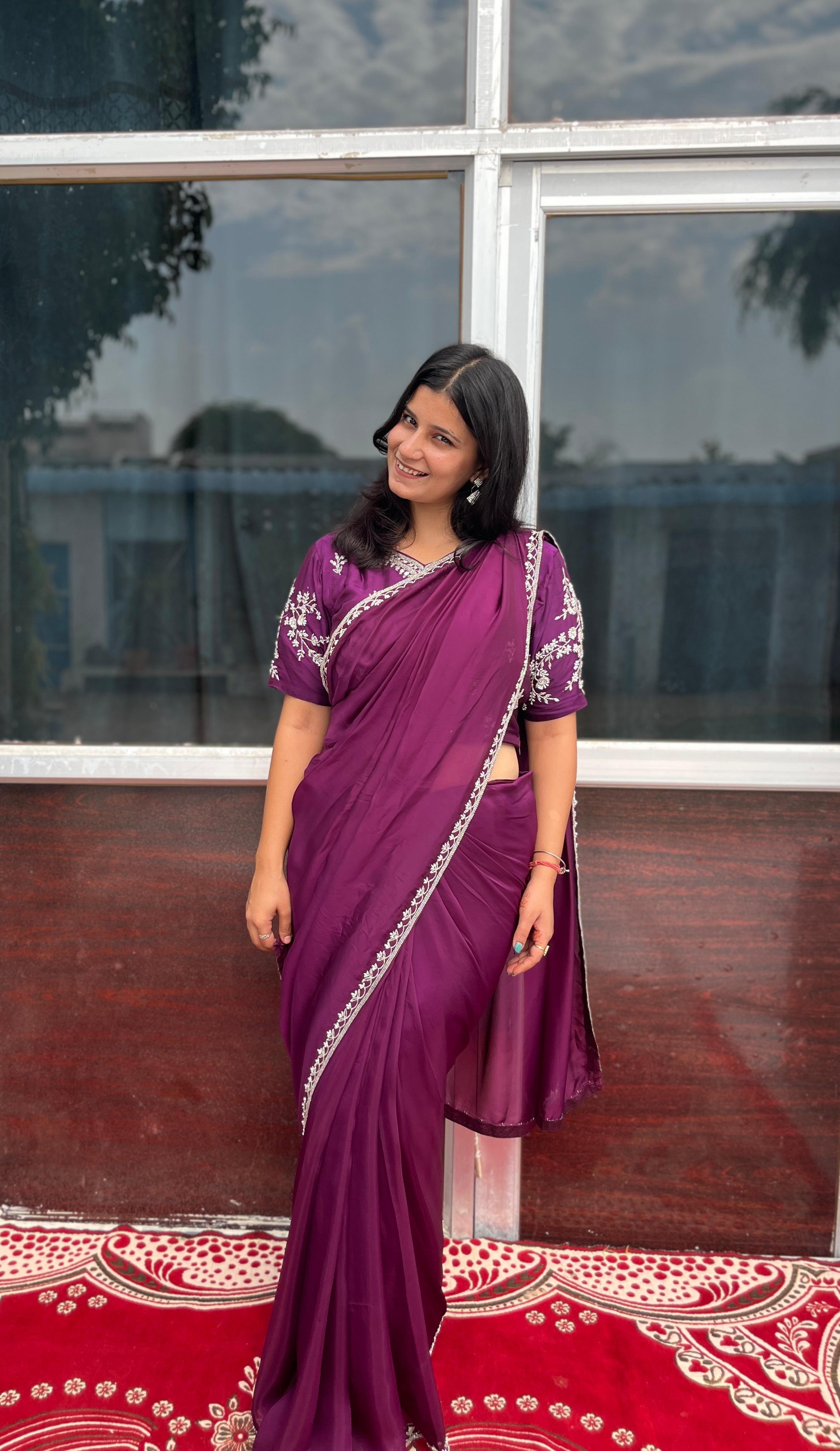 Premium Designer Saree With Readymade Blouse and Jacket