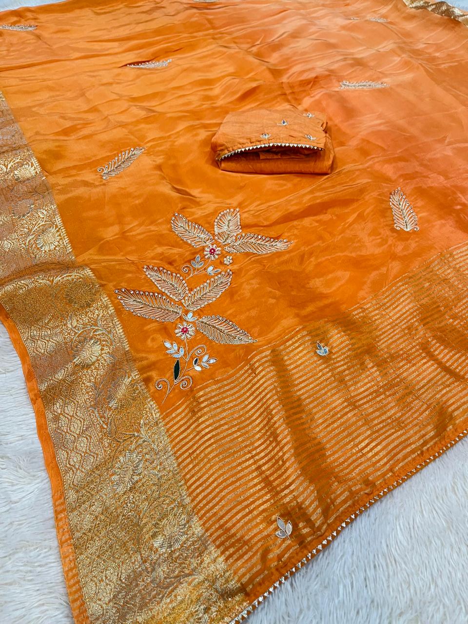 Designer Uppada Silk Saree With Handwork