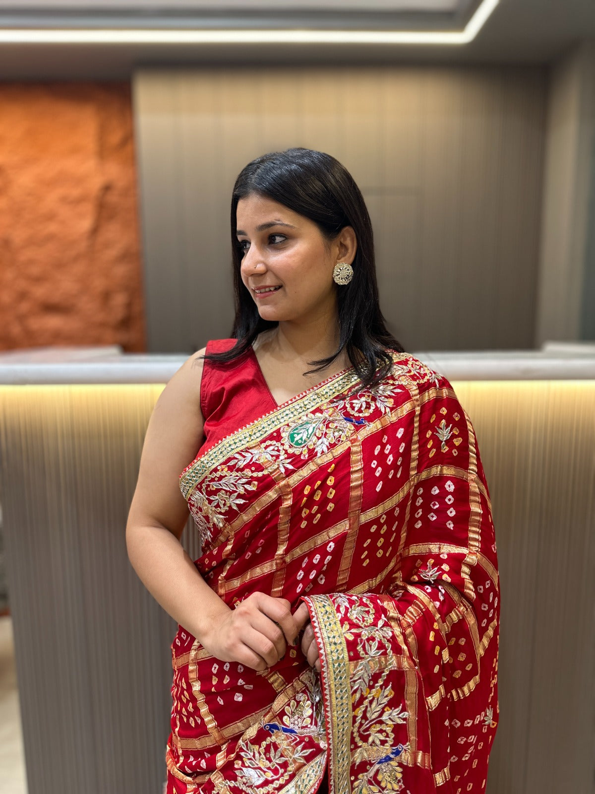 Luxury Traditional Pure Gajji Silk Saree With Handwork