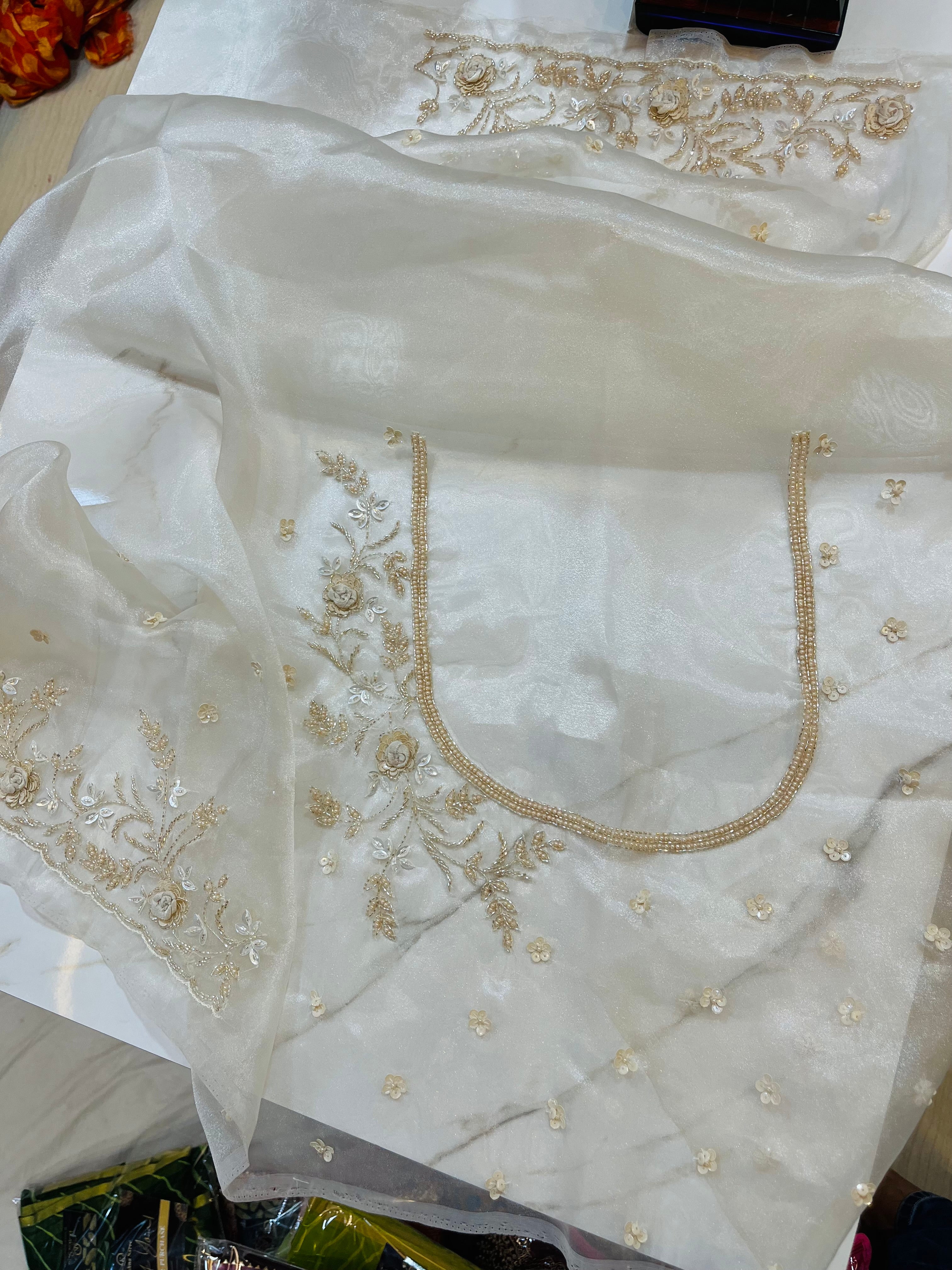 Luxury Tissue Silk Saree With Handwork