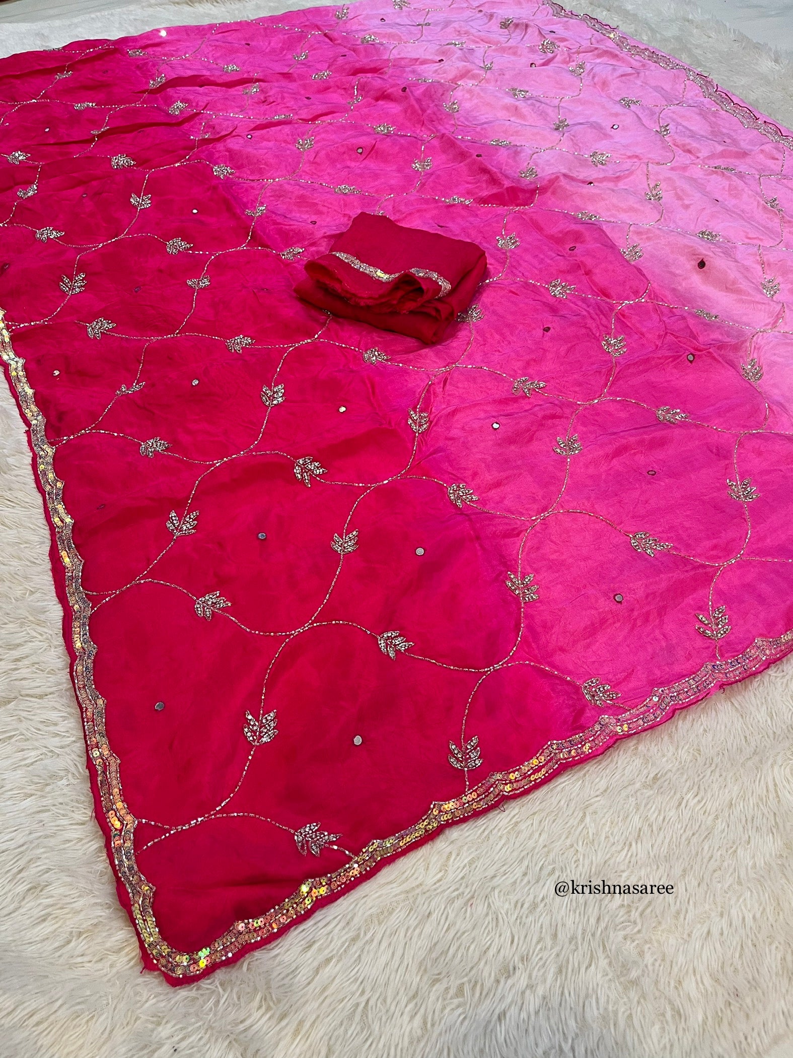 Pure Upada Silk Saree With Handwork