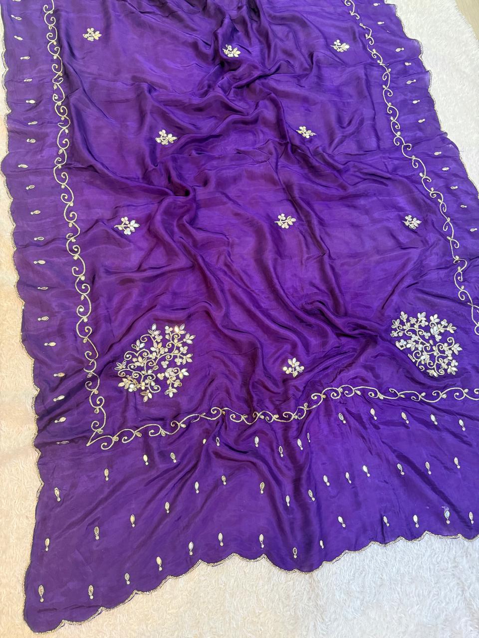 Premium H.O Silk Saree with Beautiful Handwork