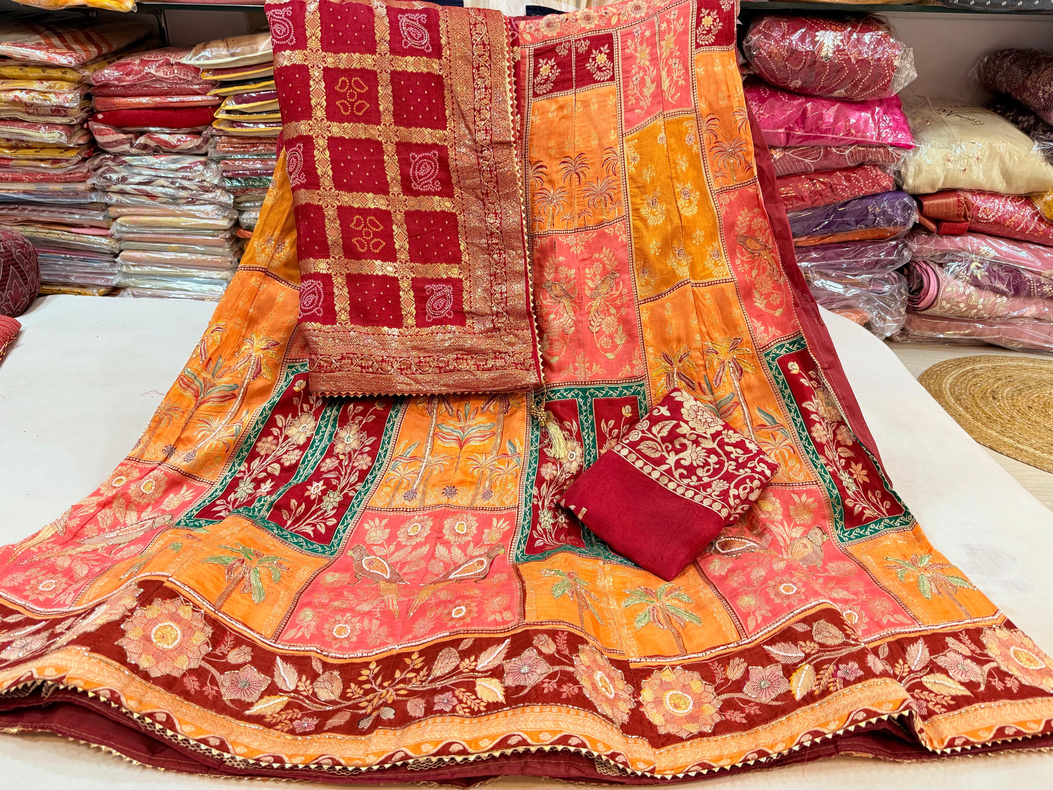 Traditional  Naylon Dolla Silk Lehenga With Handwork