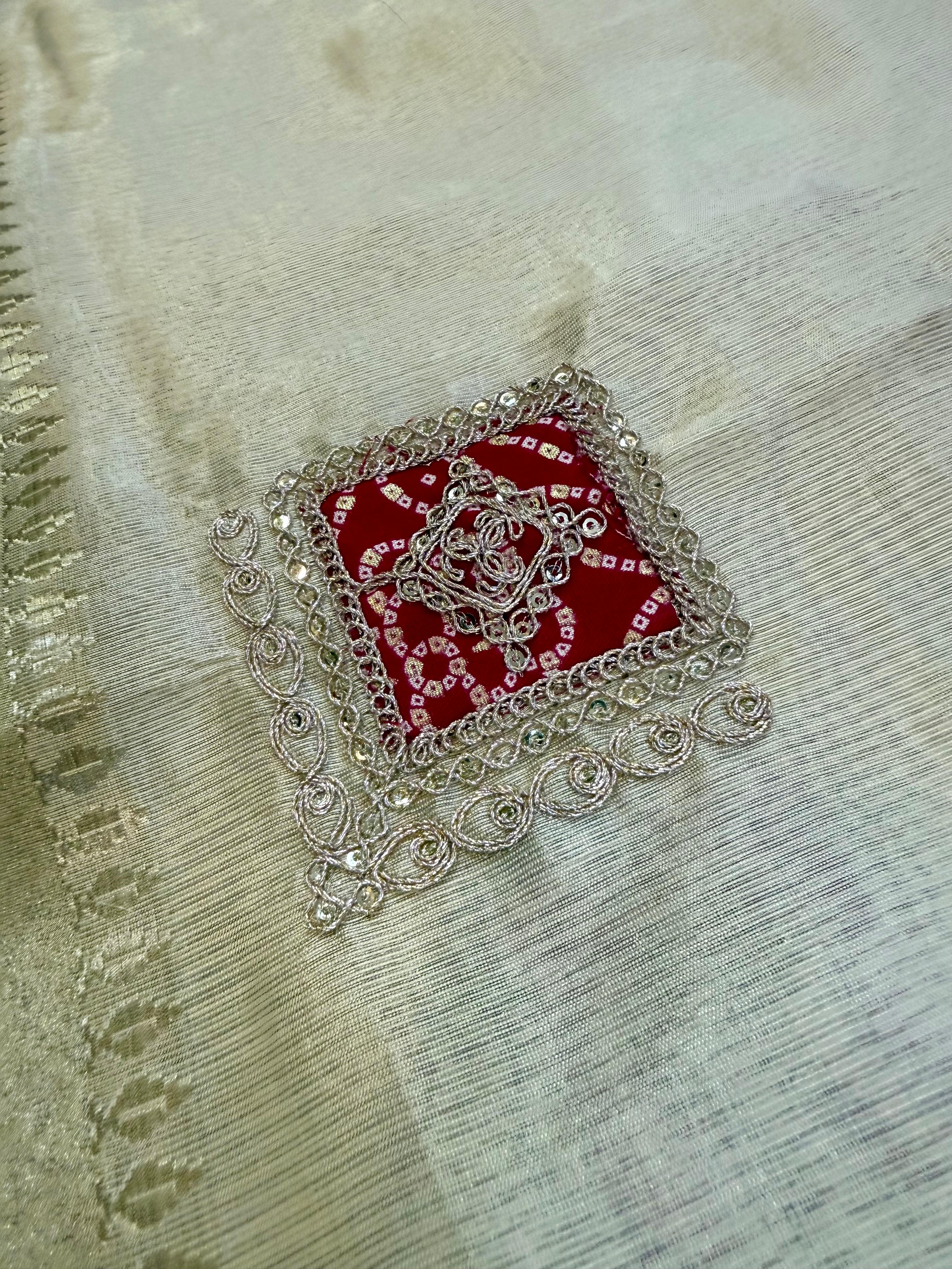 Latest Tissue Saree With Zari Work