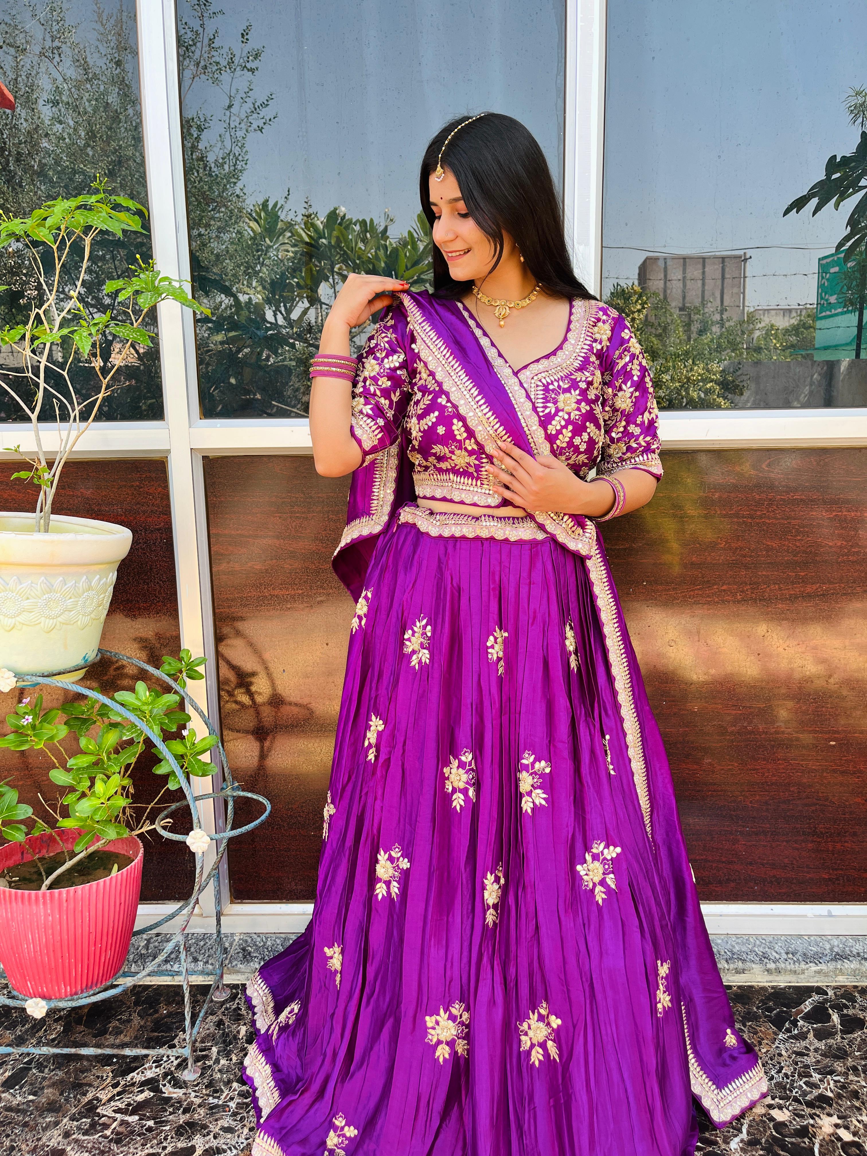 Luxury Pure Modal Gajji Silk Lehanga With Designer Blouse
