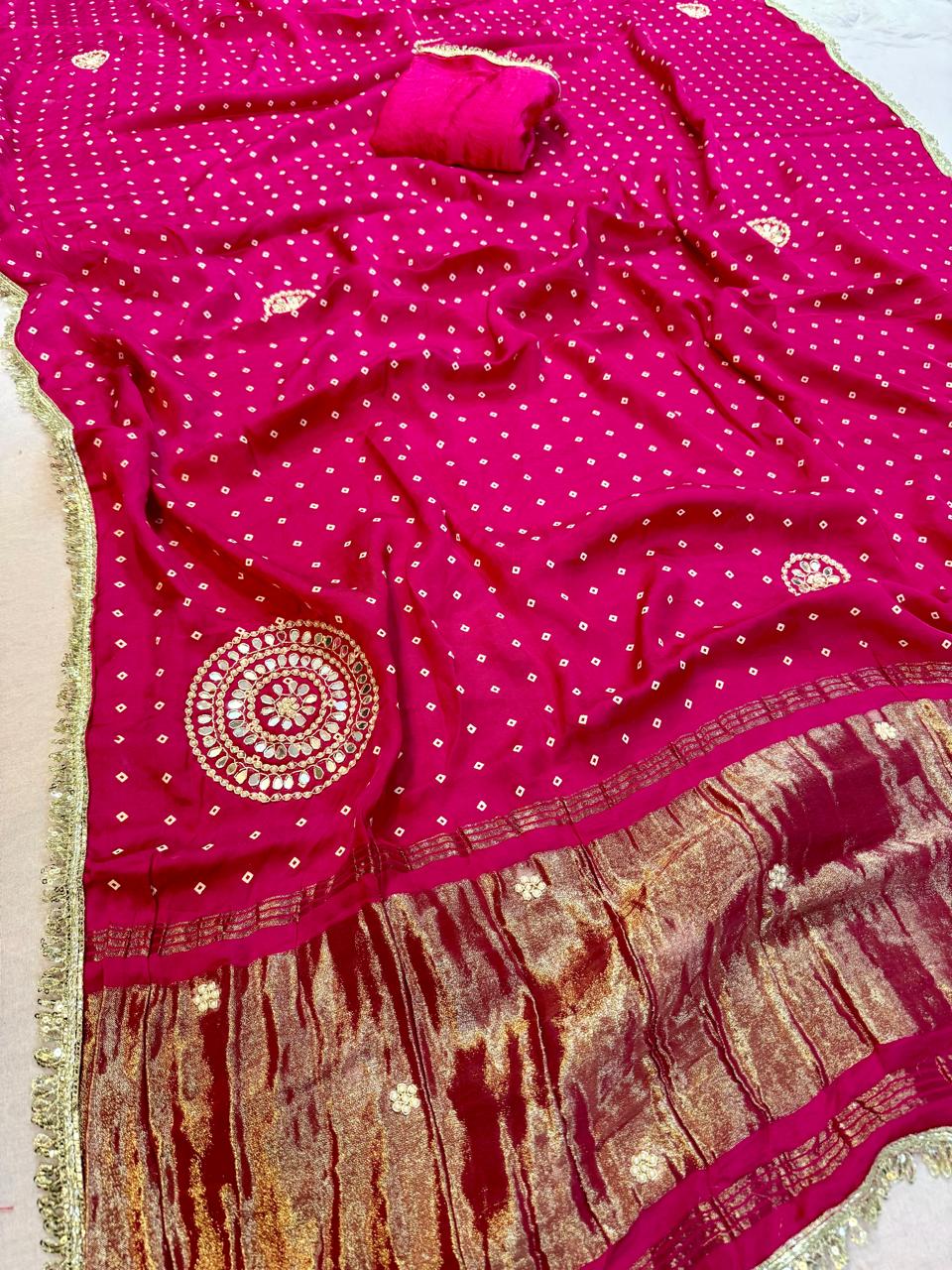 Latest Modal Silk Saree With Handwork