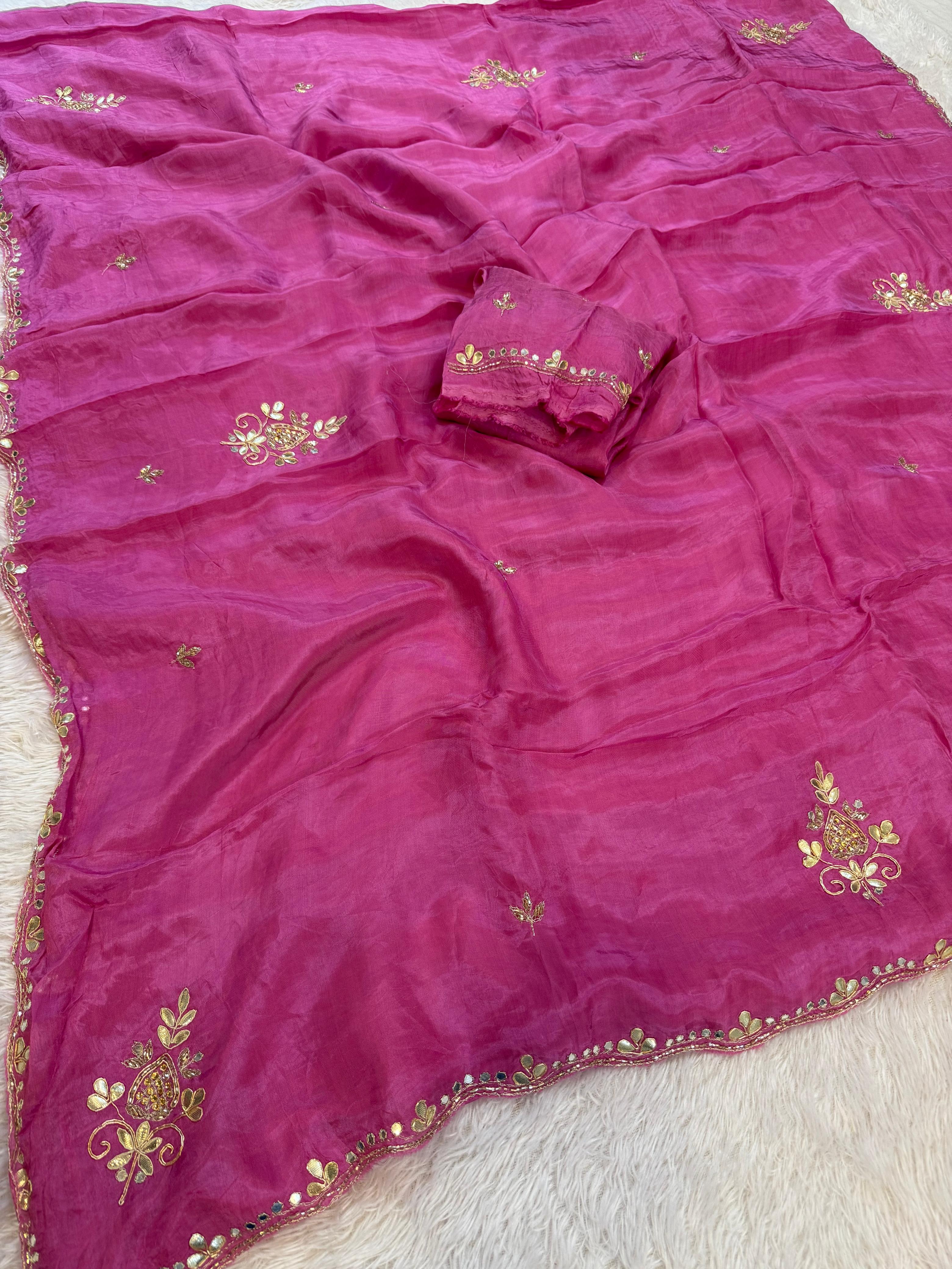 Designer Pure H O Silk Saree With Handwork