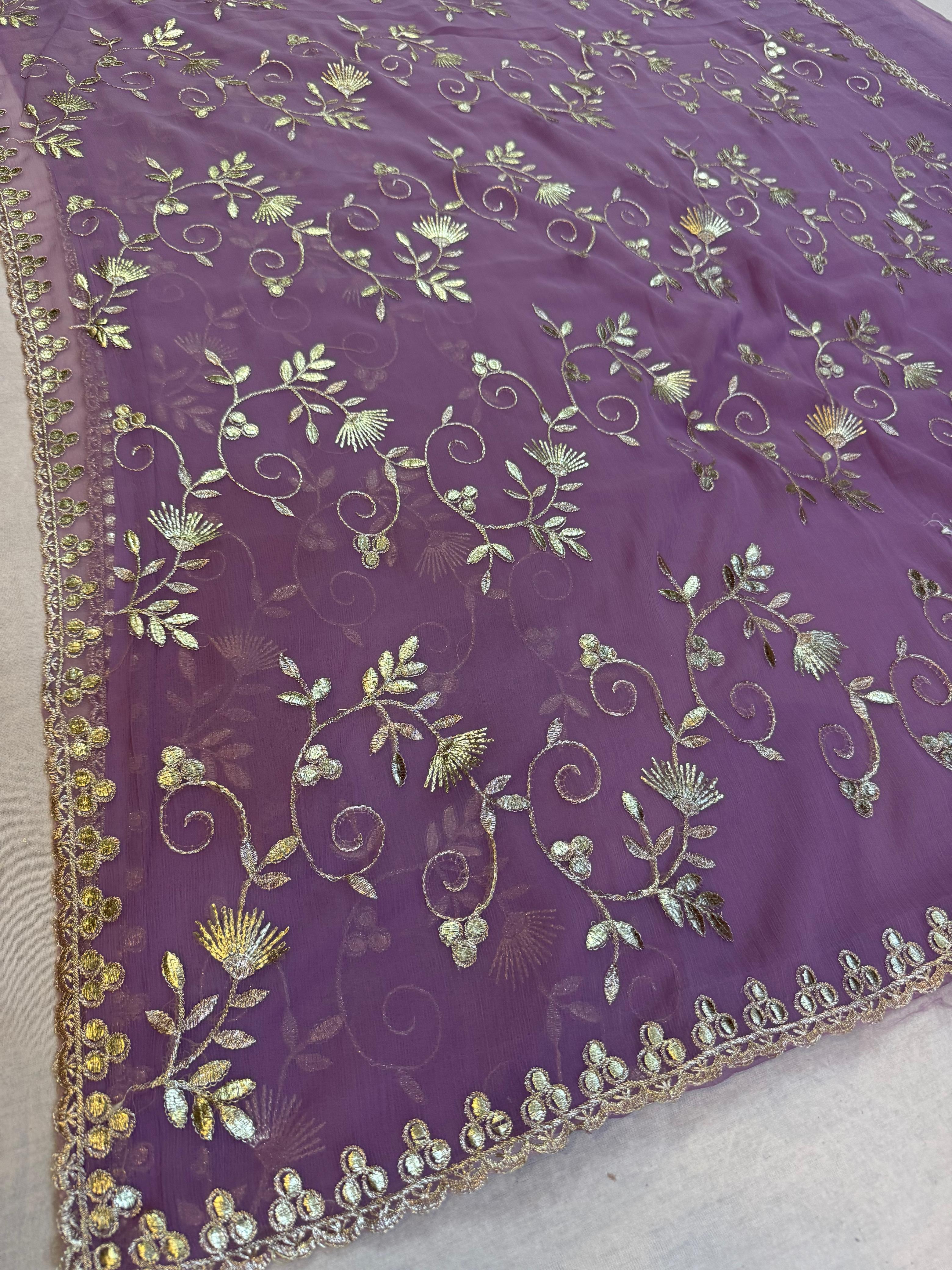 Trending Wari Chiffon Saree With Jarman Gotta work